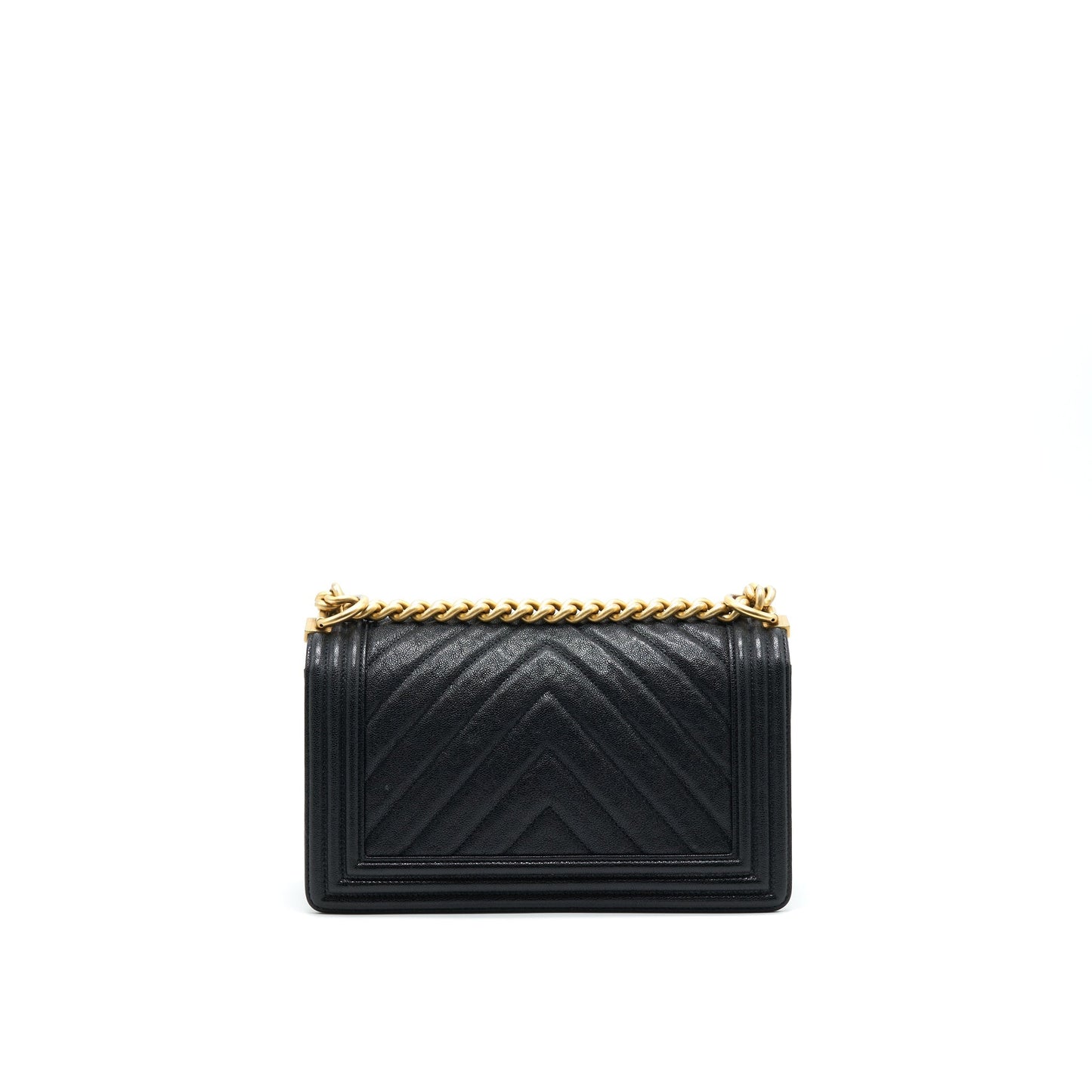 Chanel Chevron Boy Caviar GHW Black Handbag