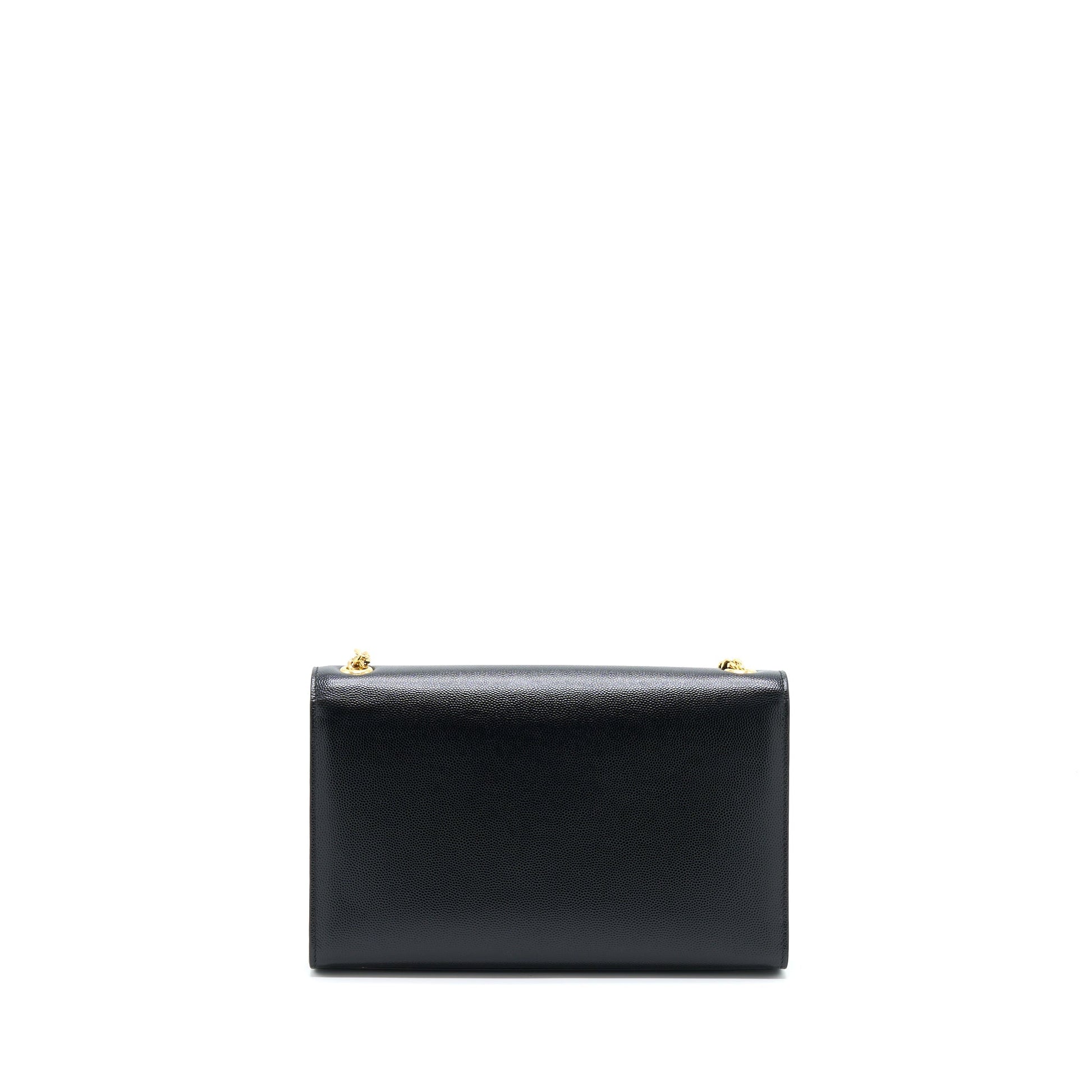 YSL Saint Laurent Kate Purse Grained Calfskin Travel Bag Black Medium