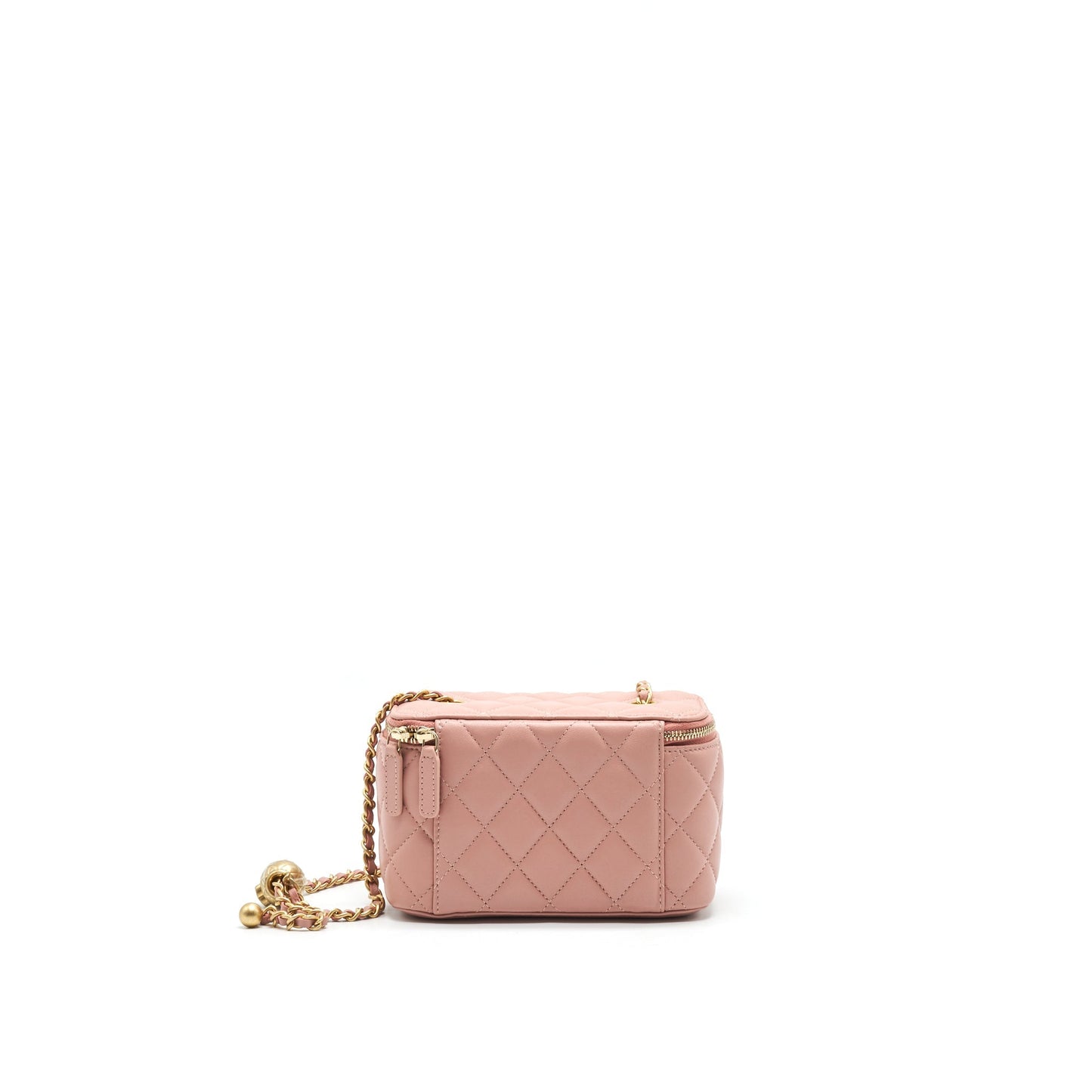 Chanel 21B pearl Crush rectangular Vanity Dark Pink Handbag