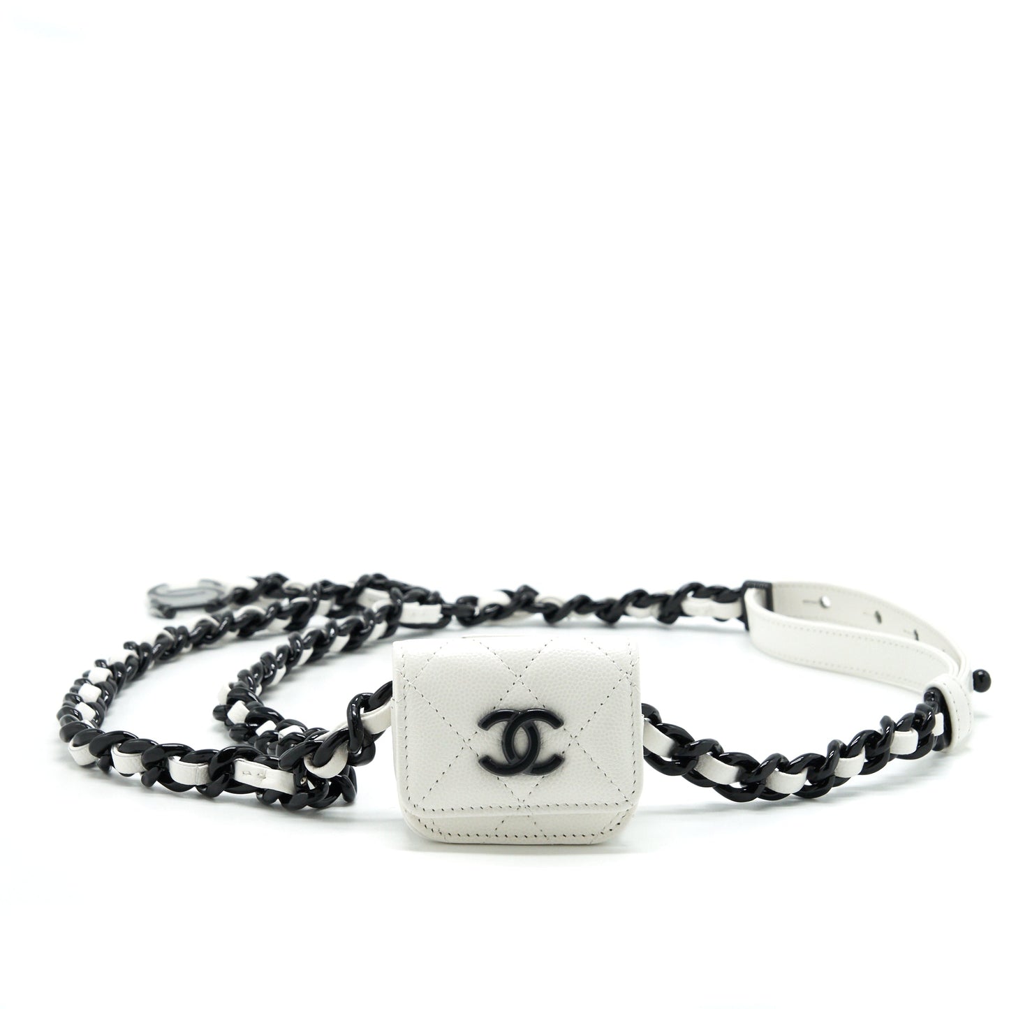 Chanel AirPods Belt Hardware Black White