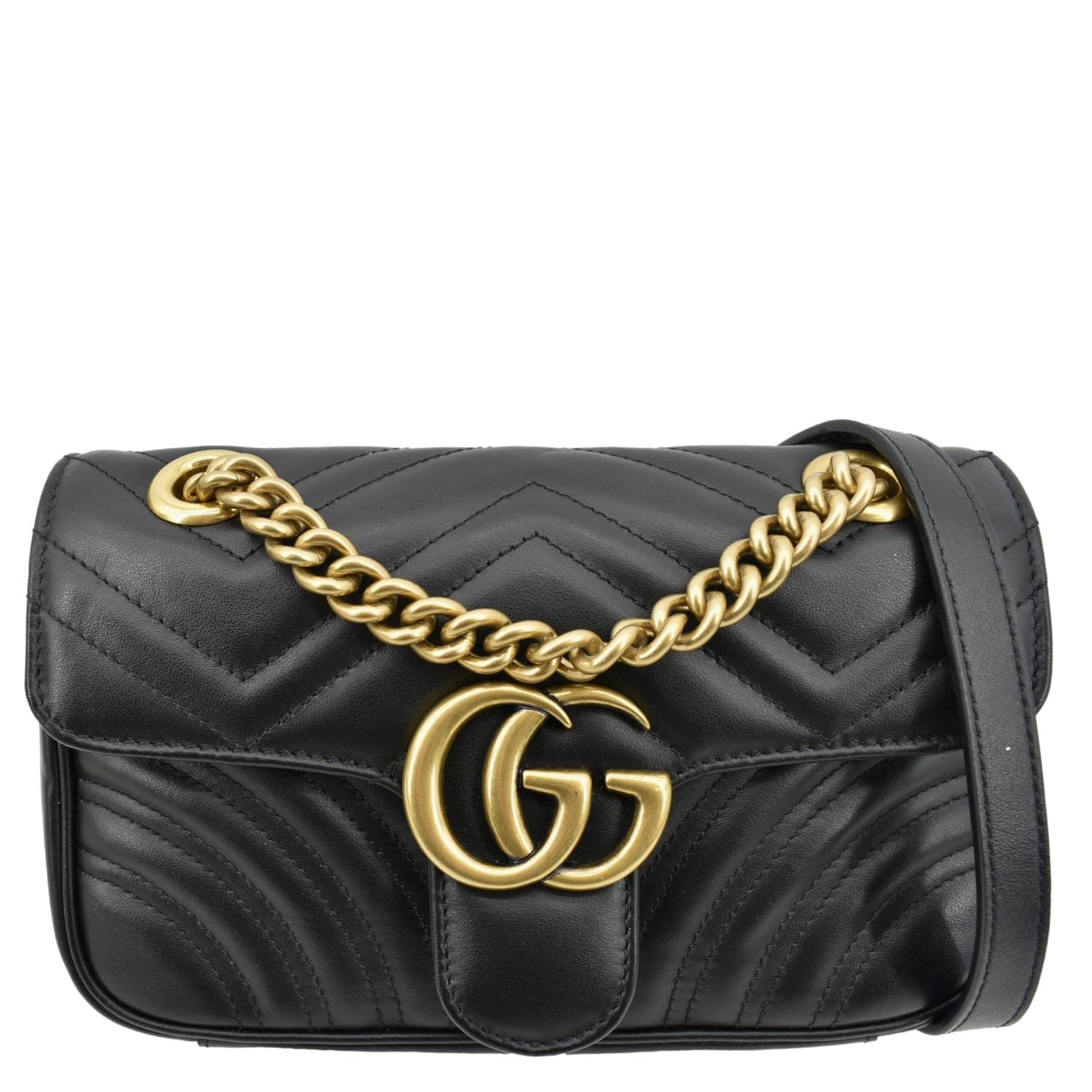 Gucci Marmont Shoulder Bag Leather Black