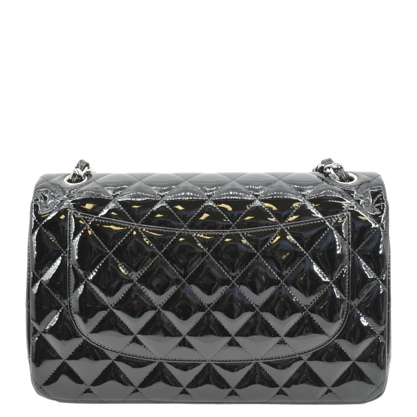 Chanel Classic Double Flap Patent Leather Black Travel Bag Flap Bag