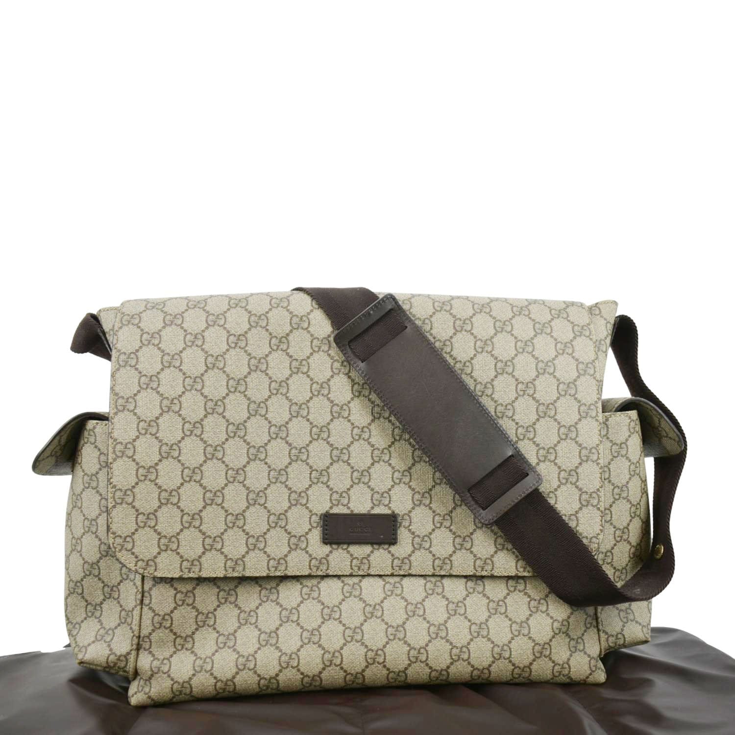 Gucci Diaper Shoulder Bag Canvas Beige