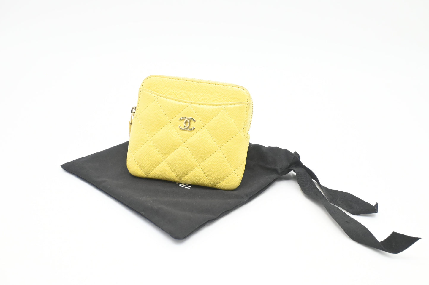 Chanel Card Pastel Yellow Caviar Leather Wallet Case