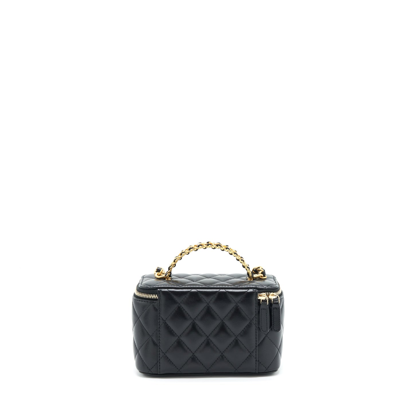 Chanel 22S Letter Top Handle Long Vanity Black Handbag Black Ghw
