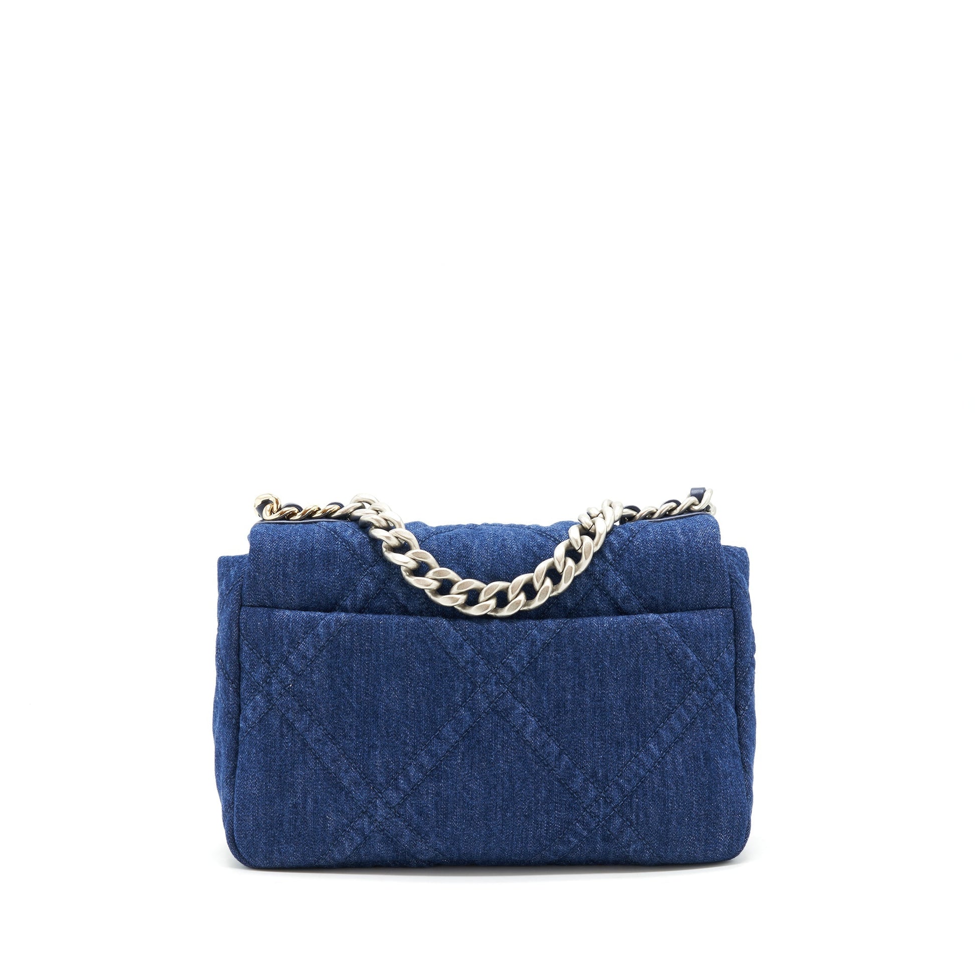 Chanel 22P Denim 19 Dark Blue Small Handbag