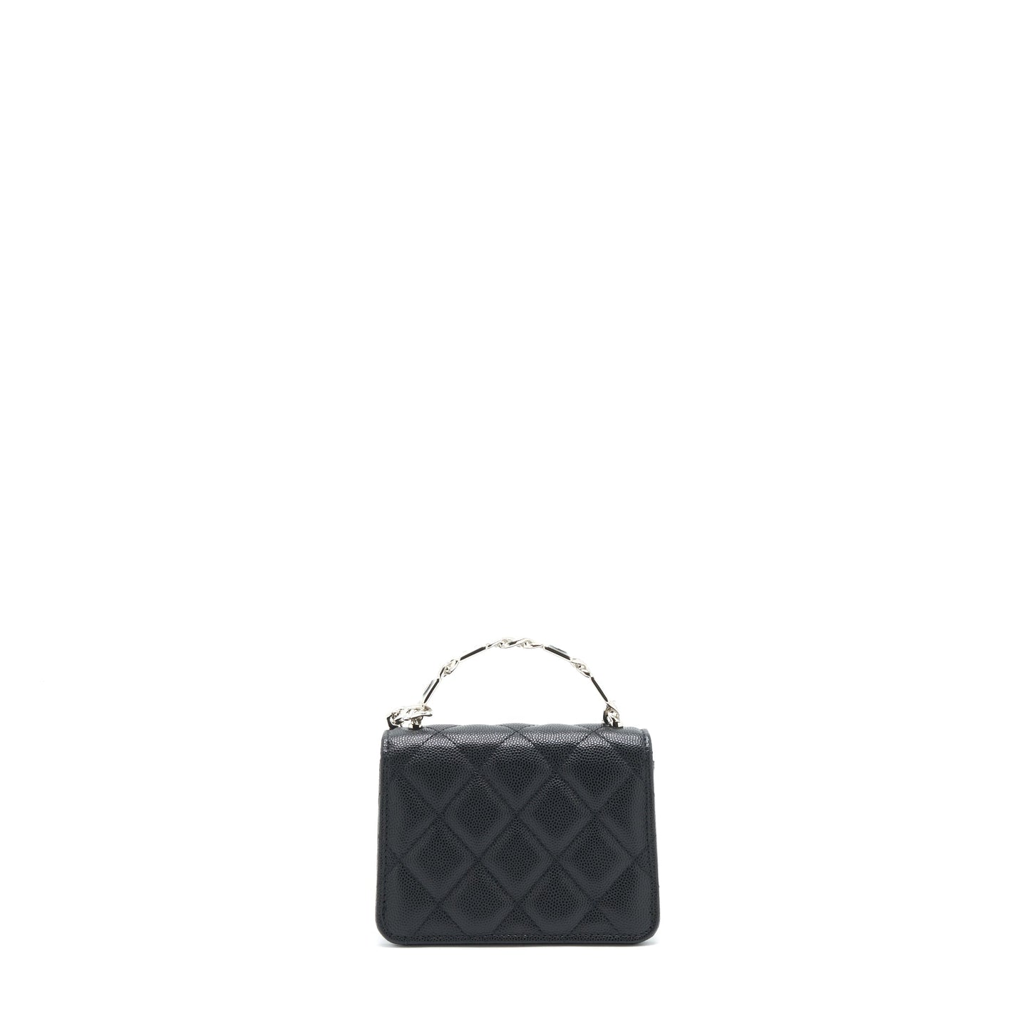 Chanel 22S Giant Top Handle Flap Caviar Black Shoulder Bag
