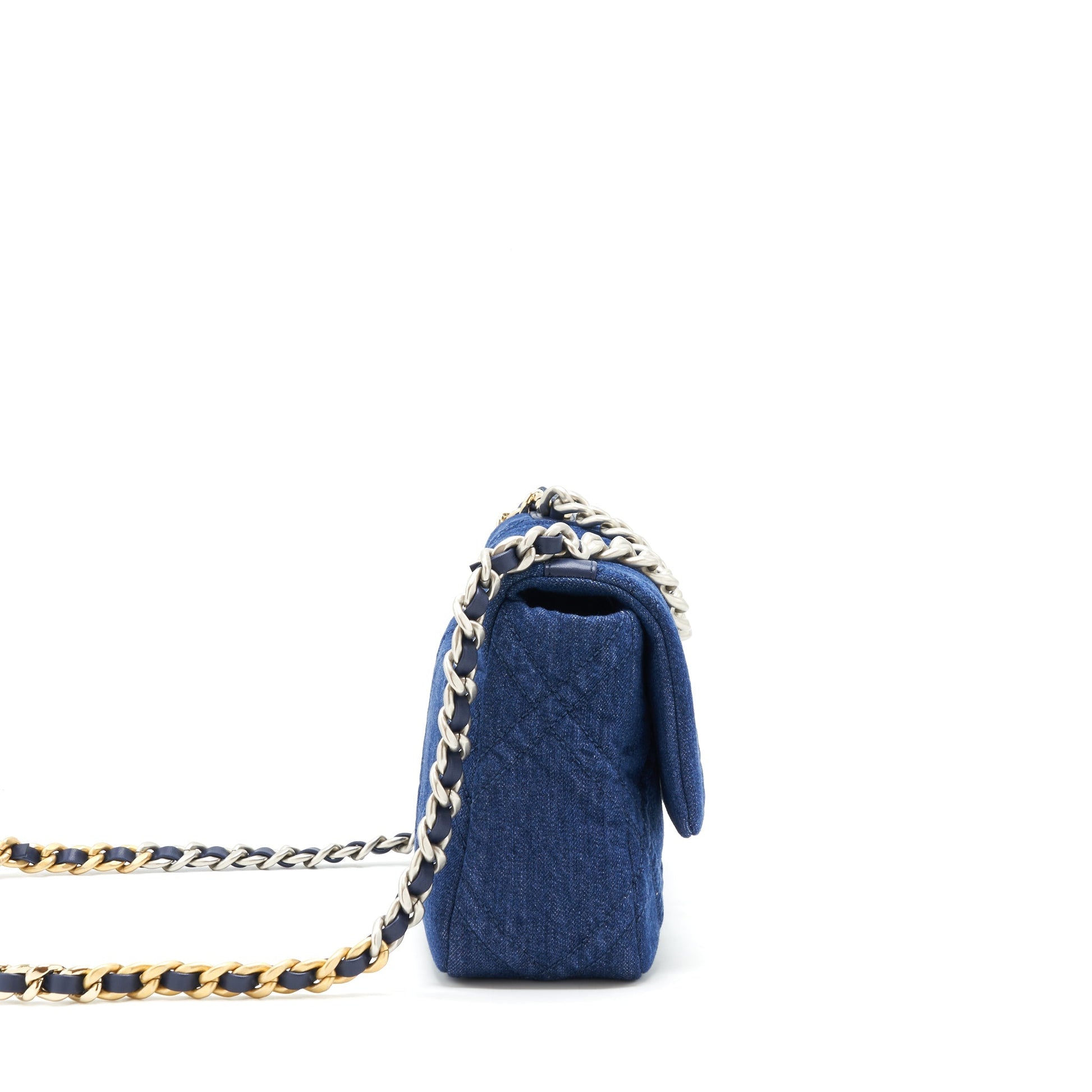Chanel 22P Denim 19 Dark Blue Small Handbag
