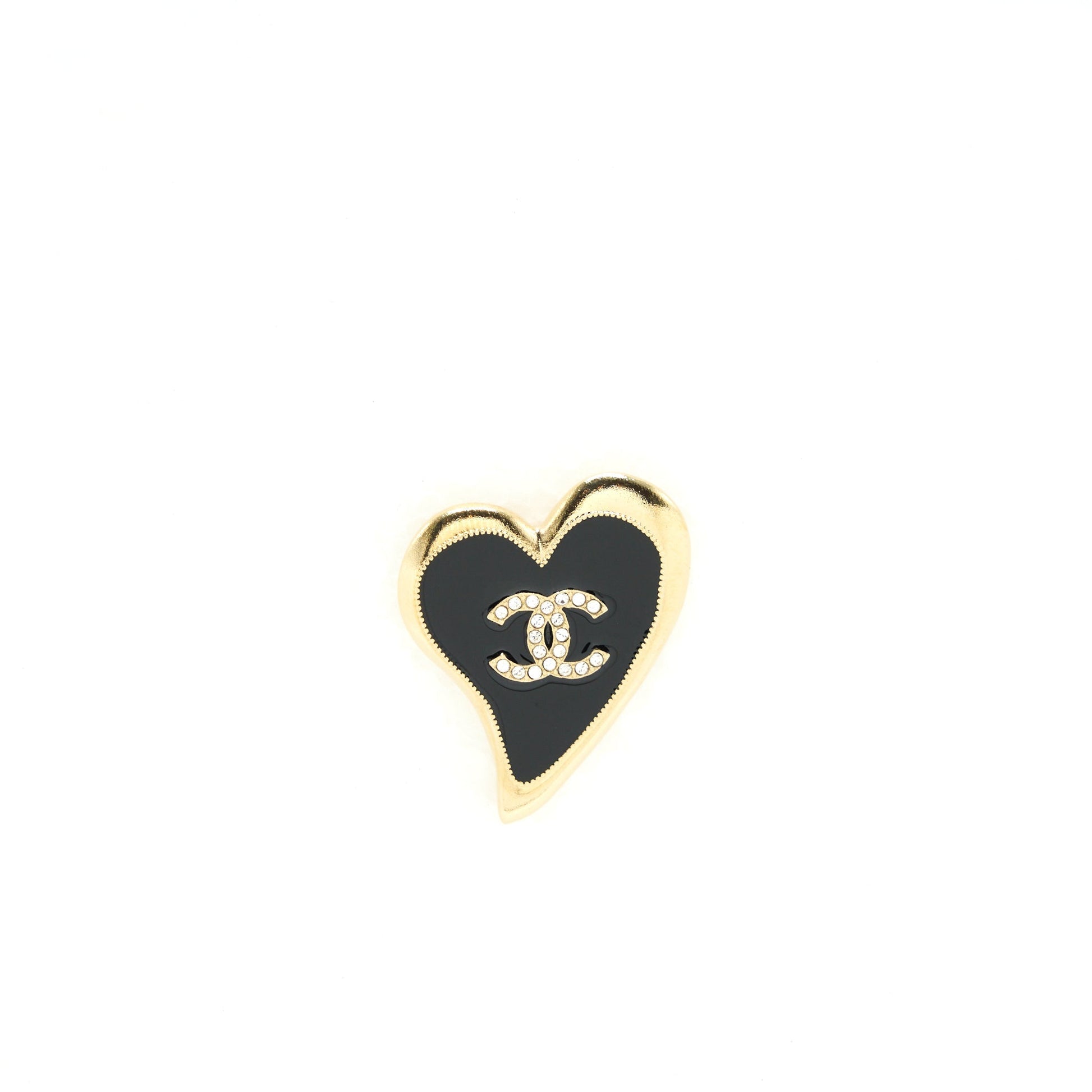 Chanel Heart Brooch GHW Black Handbag