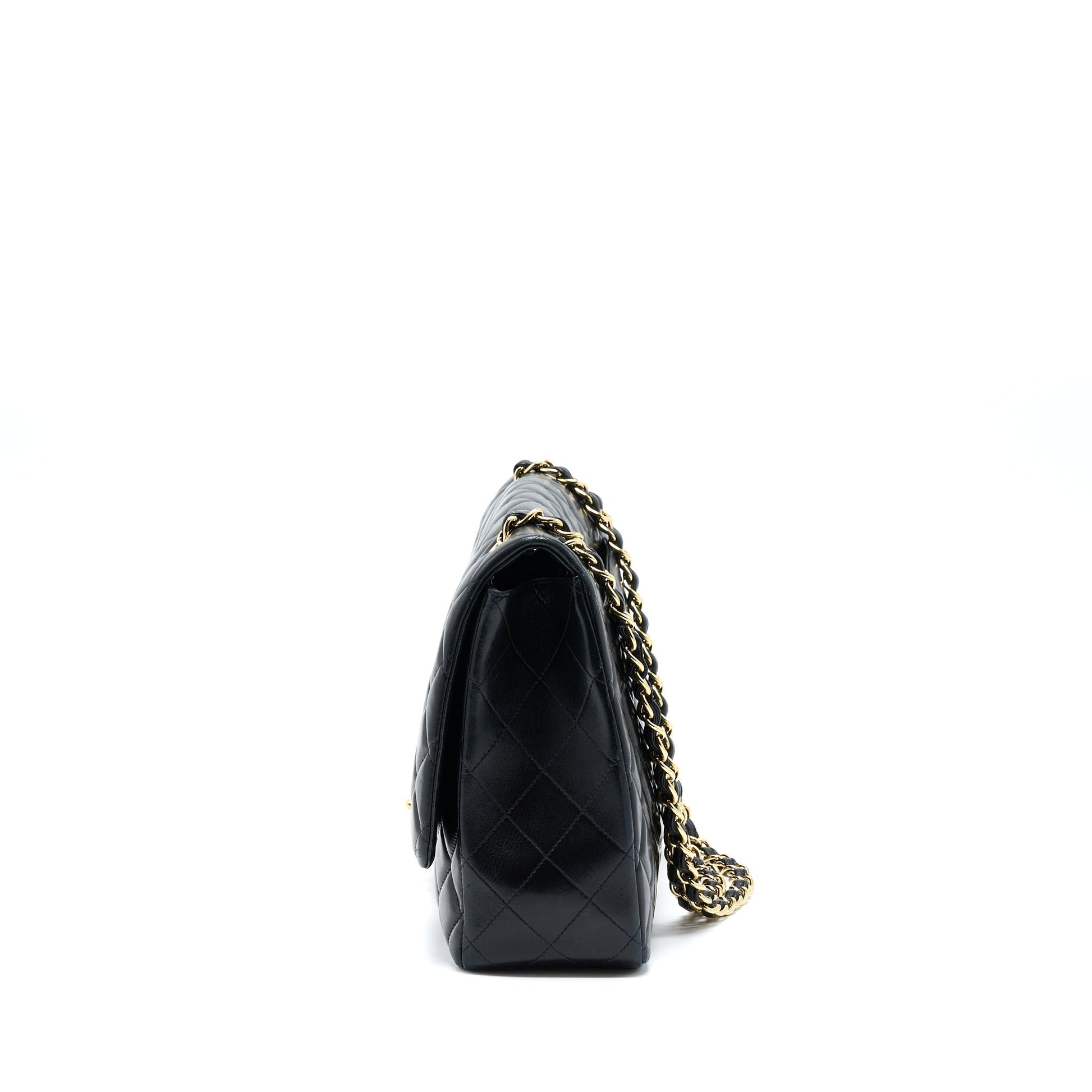 Chanel Maxi Classic Flap Lambskin GHW Black Shoulder Bag