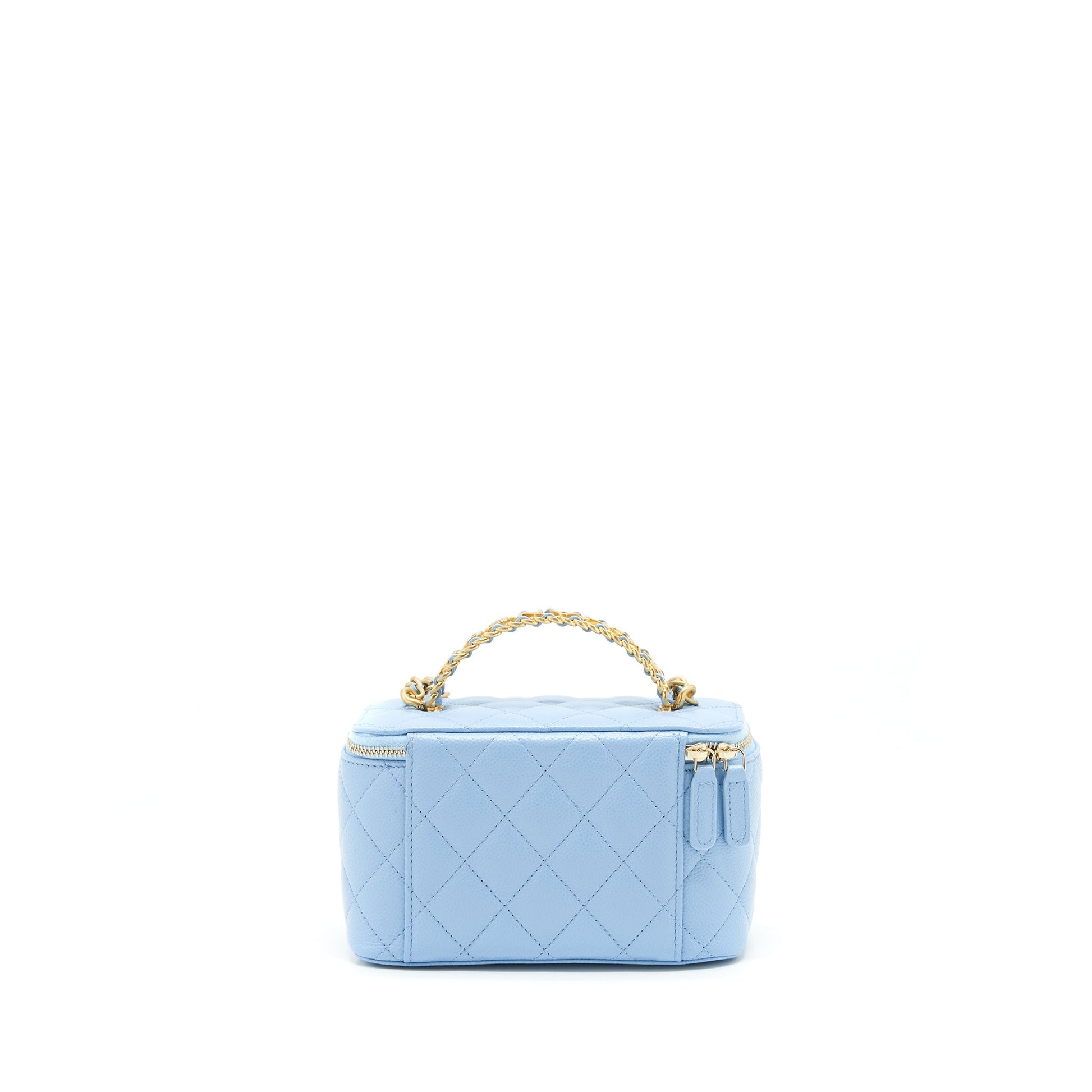 Chanel 22S Long Vanity Letter Handle Caviar Blue Handbag