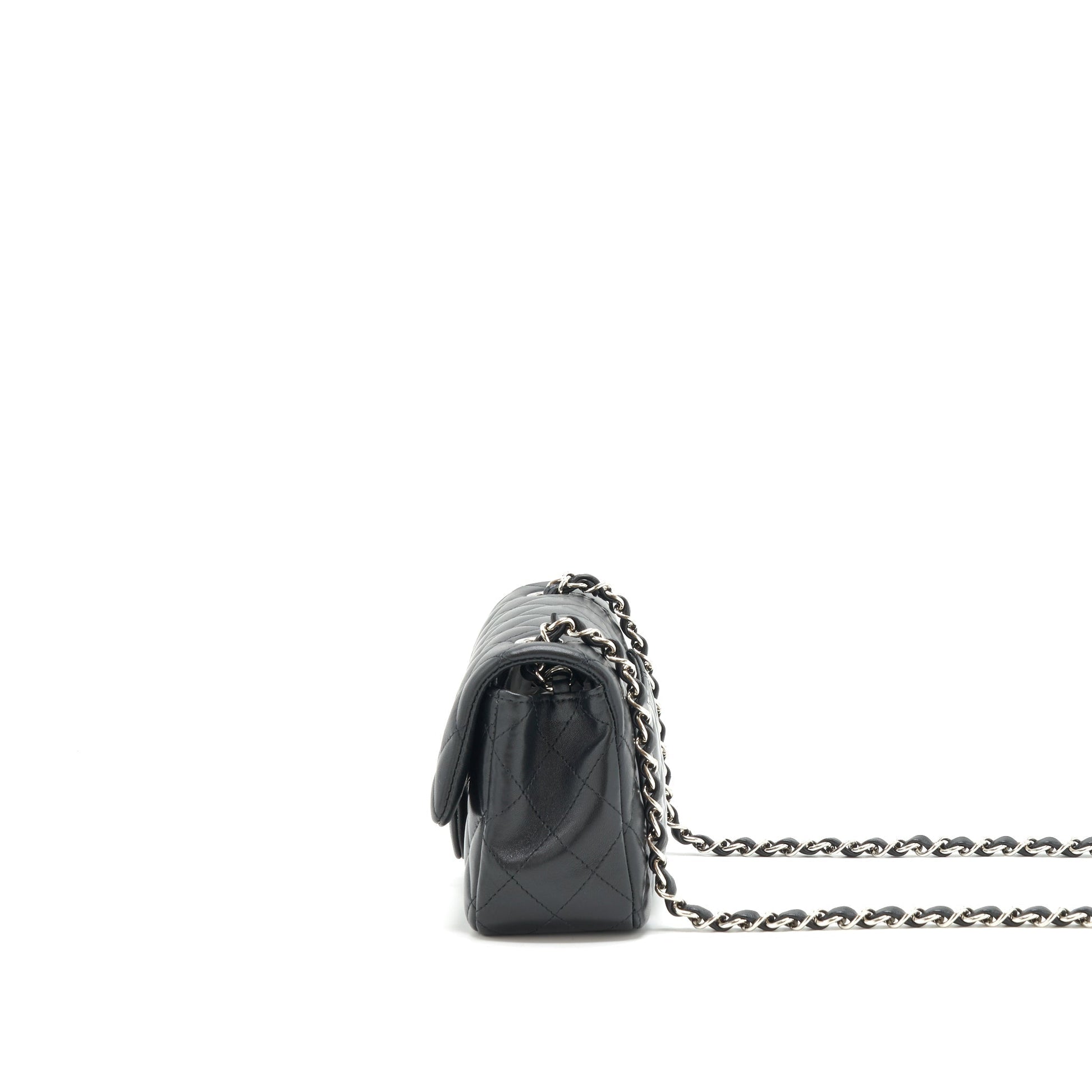 Chanel Rectangular Flap Lambskin SHW Black Shoulder Bag