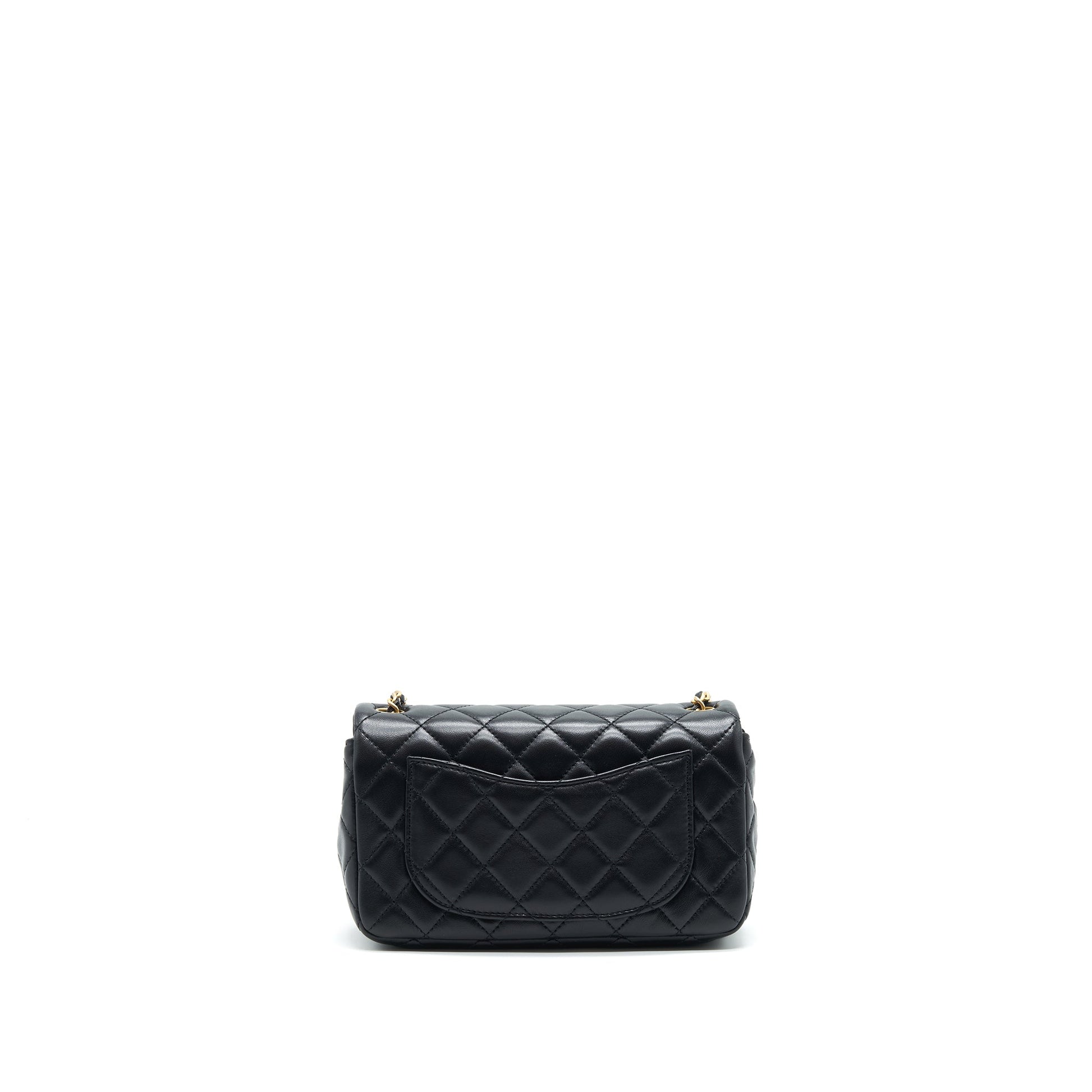 Chanel Pearl Crushed Rectangular Flap Black Mini Bag