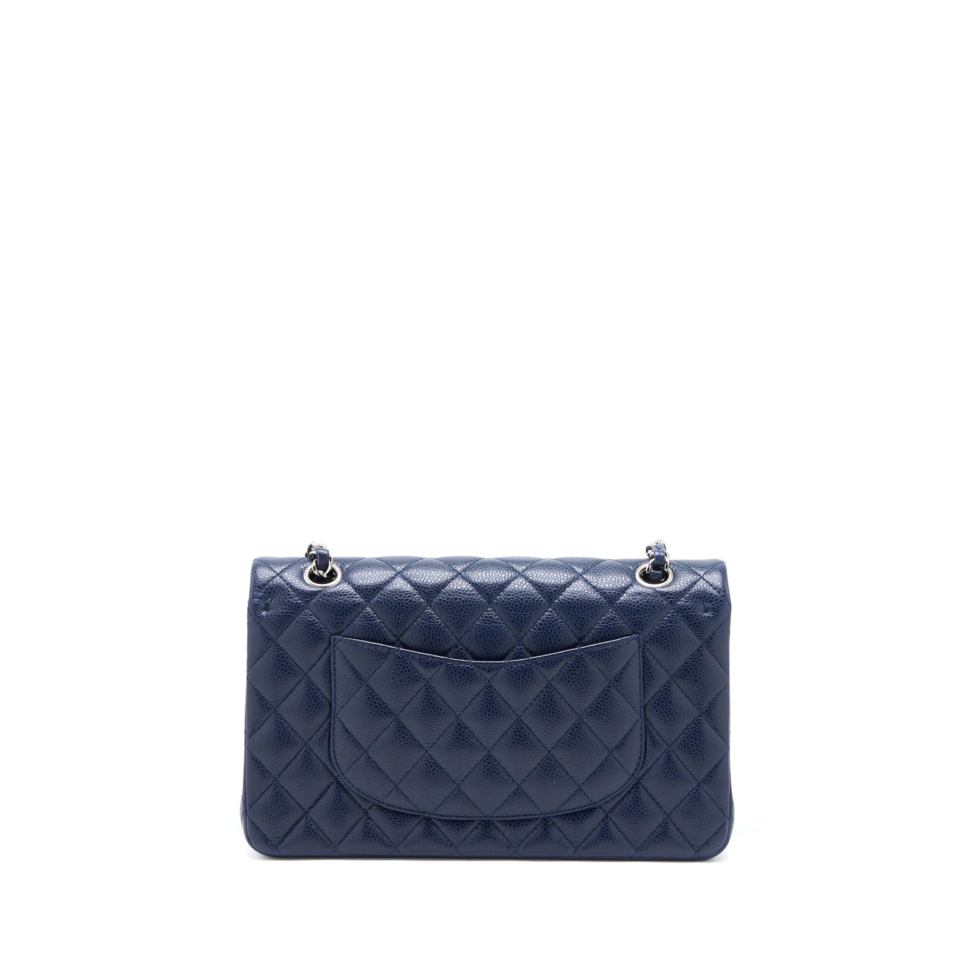 Chanel Classic Double Flap Caviar Navy SHW Blue Shoulder Bag