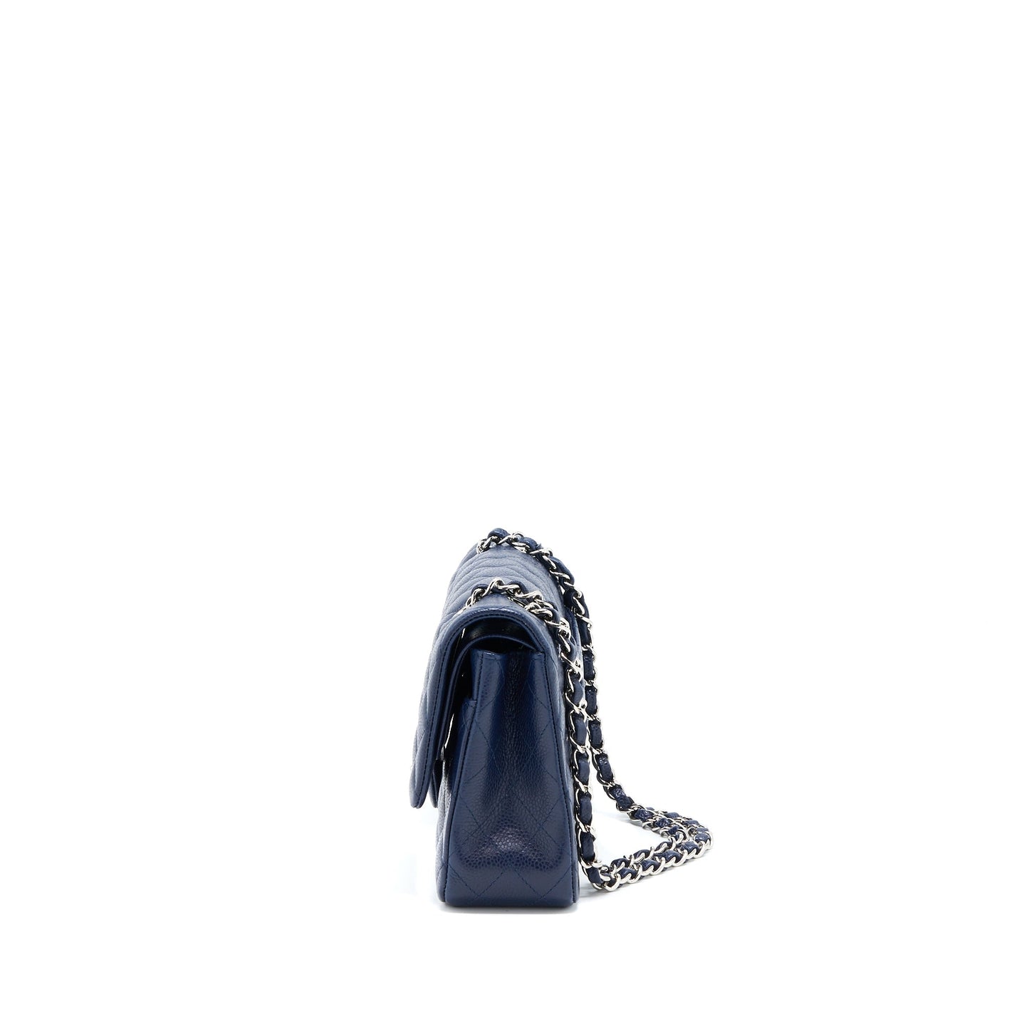 Chanel Classic Double Flap Caviar Navy SHW Blue Shoulder Bag