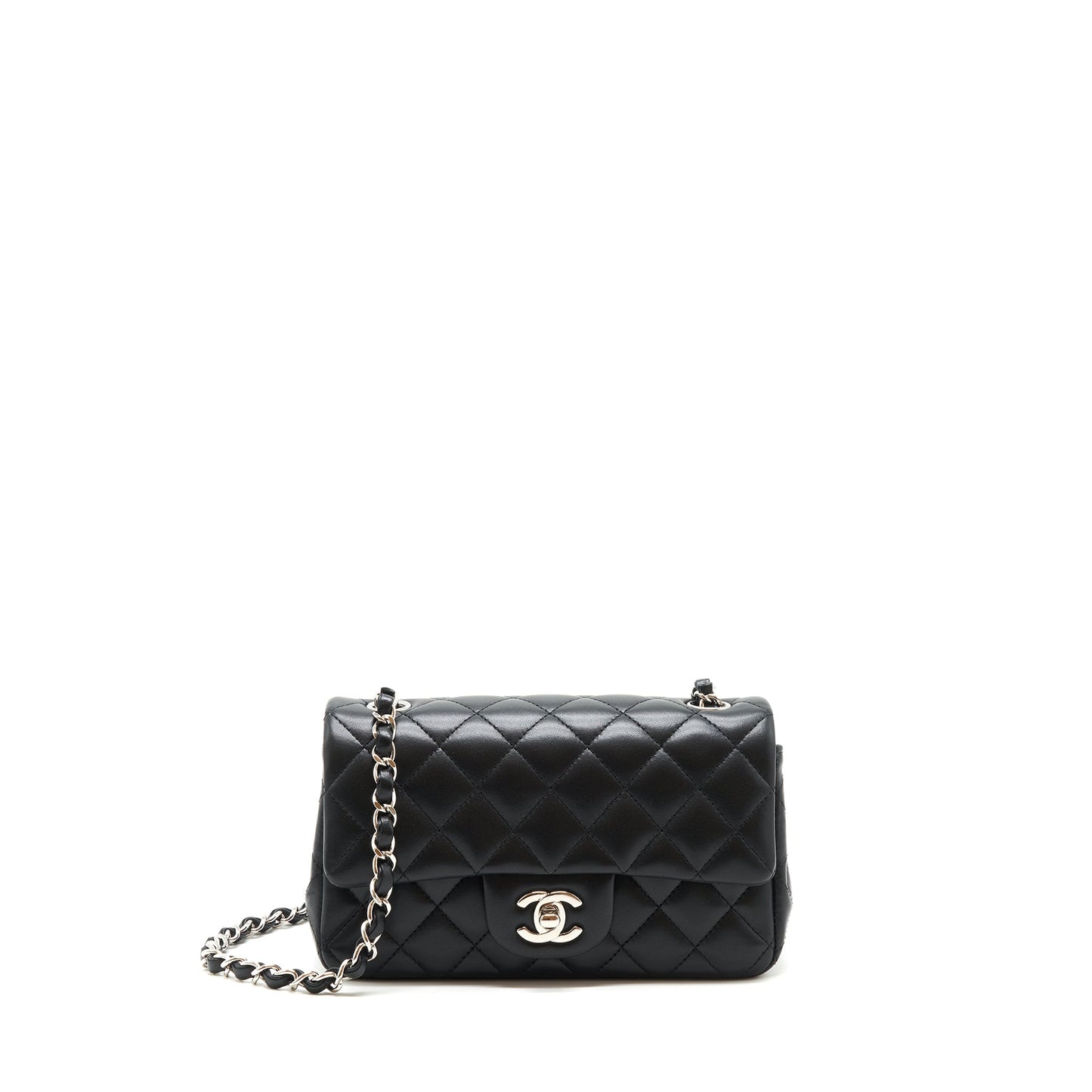 Chanel Rectangular Flap Lambskin SHW Black Shoulder Bag