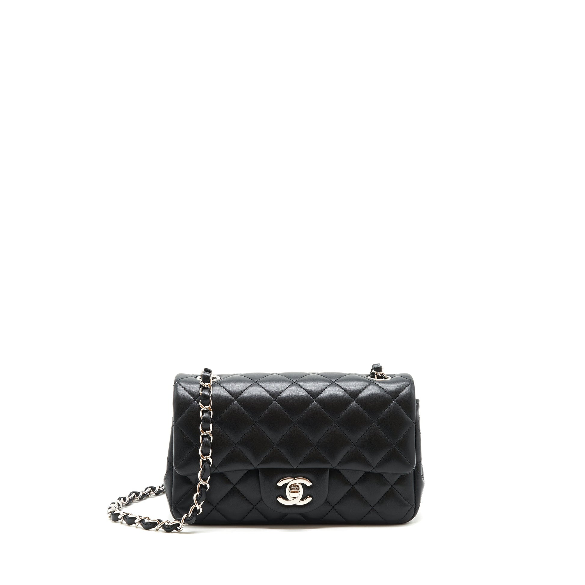 Chanel Rectangular Flap Lambskin SHW Black Shoulder Bag