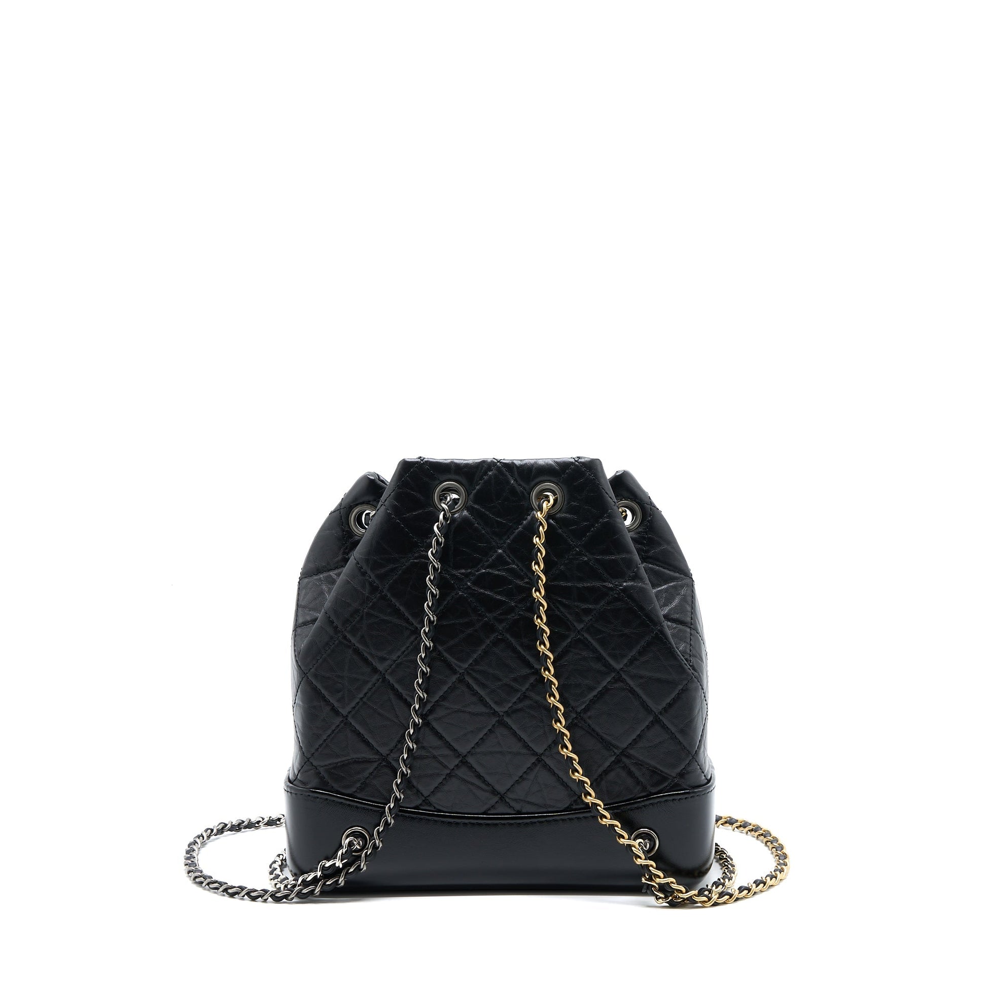 Chanel Gabrielle Backpack Calfskin Hardware Microchip Multicolour Black Small Microchip 1