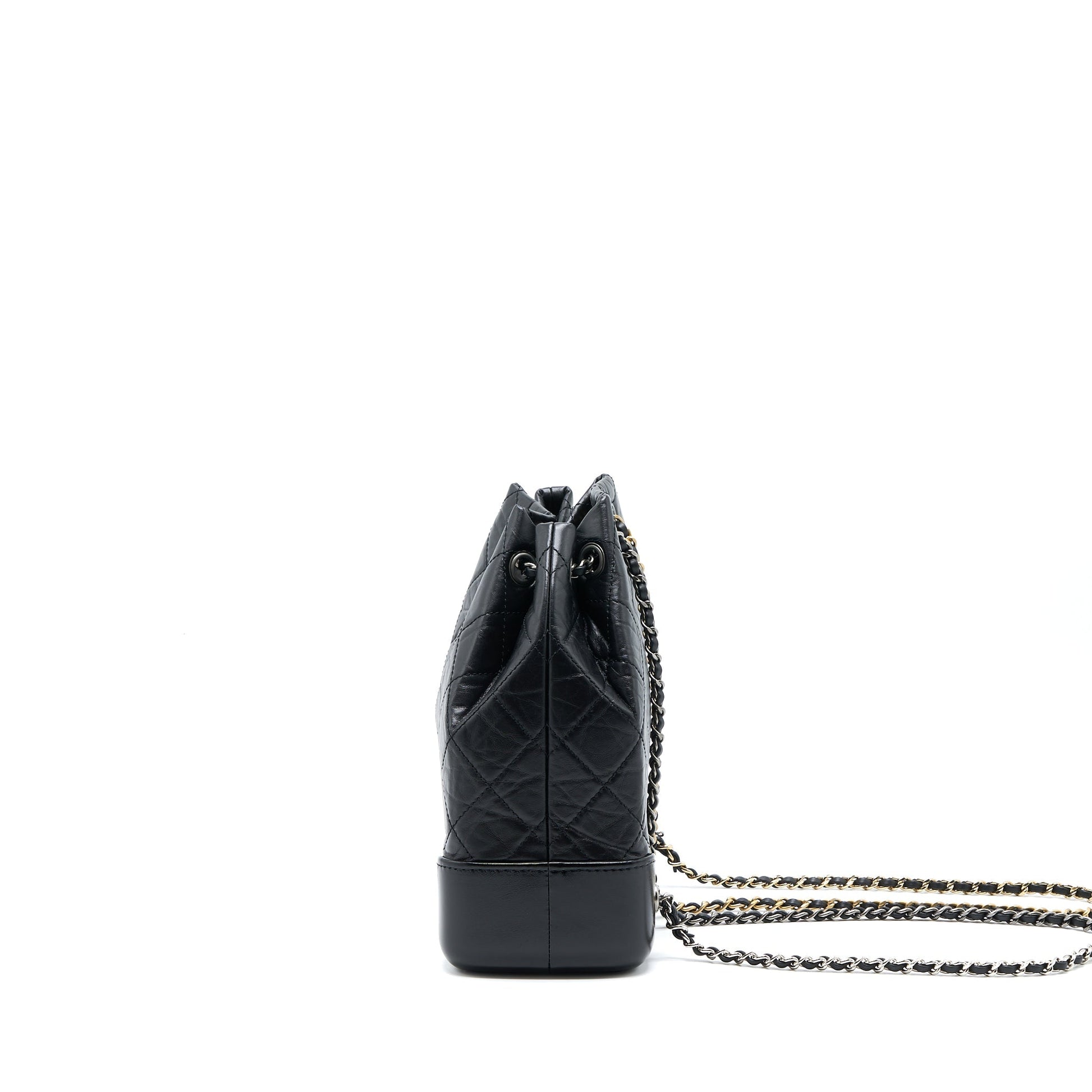 Chanel Gabrielle Backpack Calfskin Hardware Microchip Multicolour Black Small Microchip 1