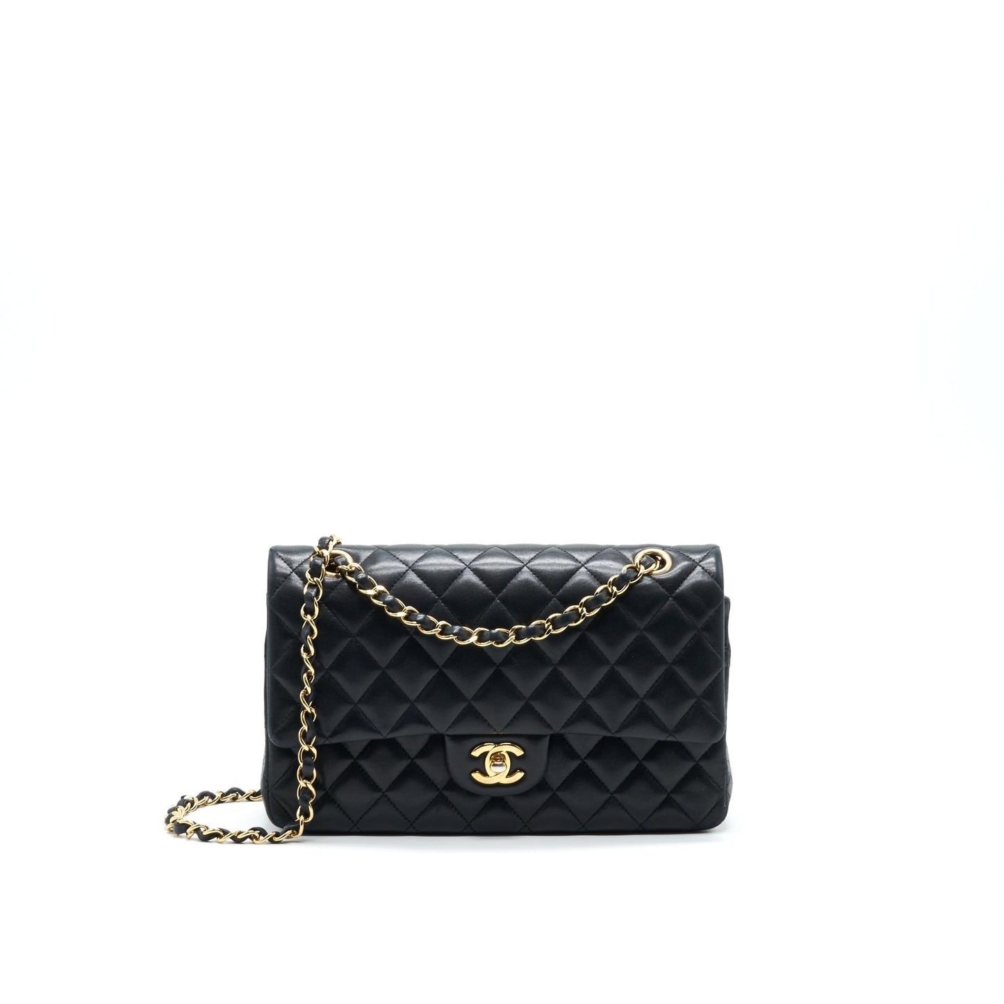 Chanel Classic Double Flap Lambskin GHW serial Black Shoulder Bag