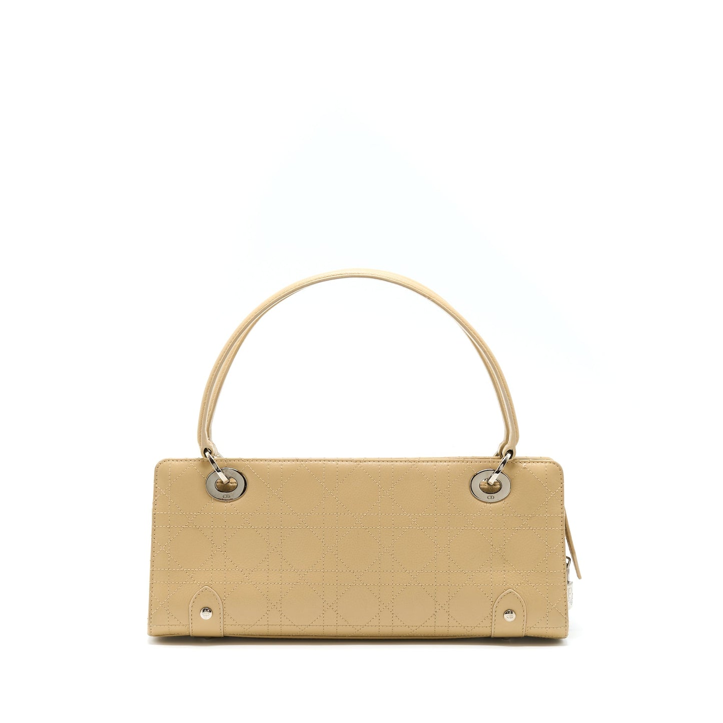 Dior Lady Long Cuir Calfskin Handbag Beige Travel Bag