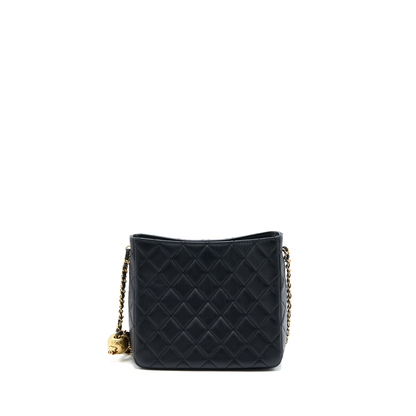 Chanel 23C Pearl Crush Hobo Lambskin Brushed Black Shoulder Bag