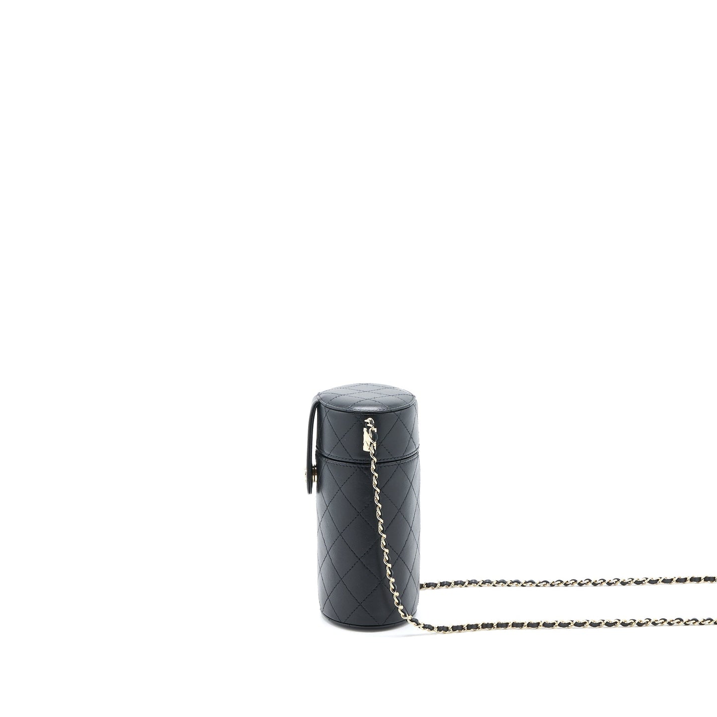 Chanel Vertical Lambskin LGHW Black Clutch Bag