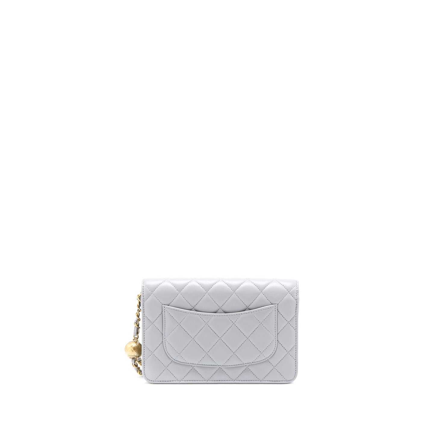 Chanel Pearl Crush on Lambskin Light GHW Grey Wallet Case