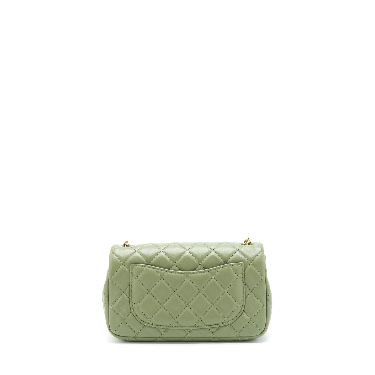 Chanel Pear Crush Rectangular Flap 21B Lambskin Green Shoulder Bag