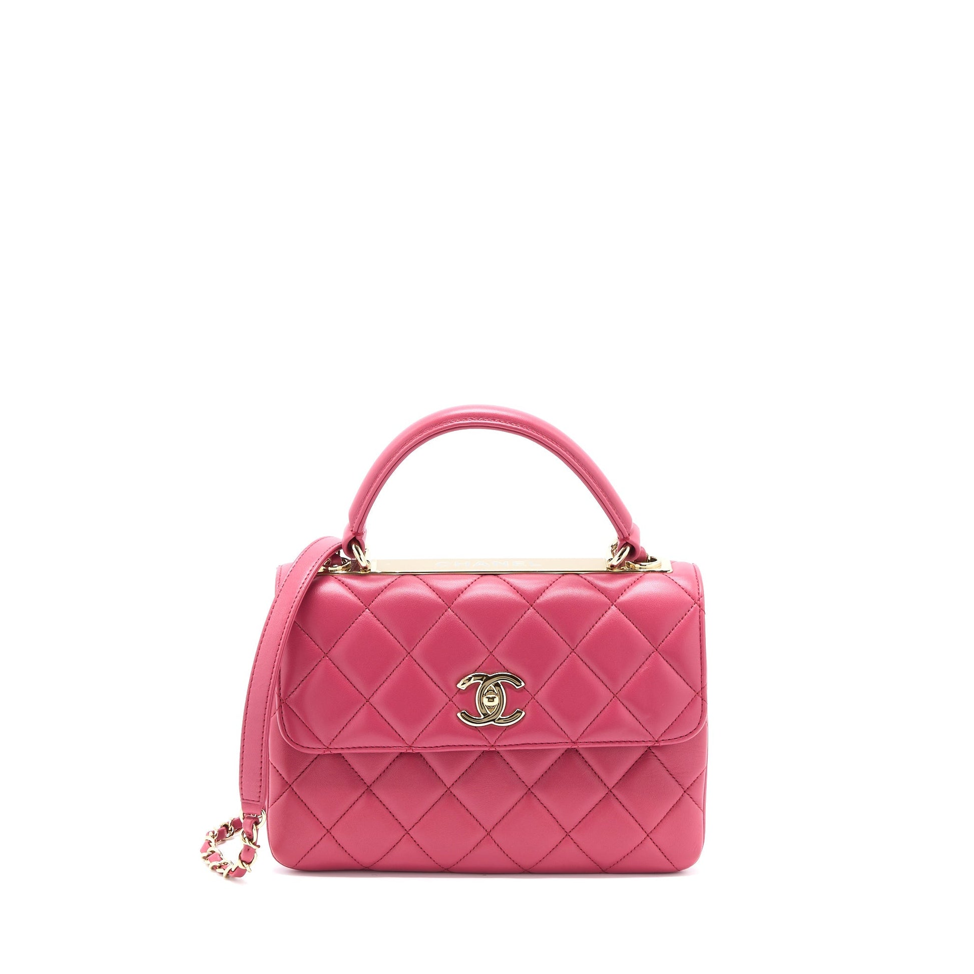 Chanel Top handle Trendy CC Flap Lambskin Pink Shoulder Bag