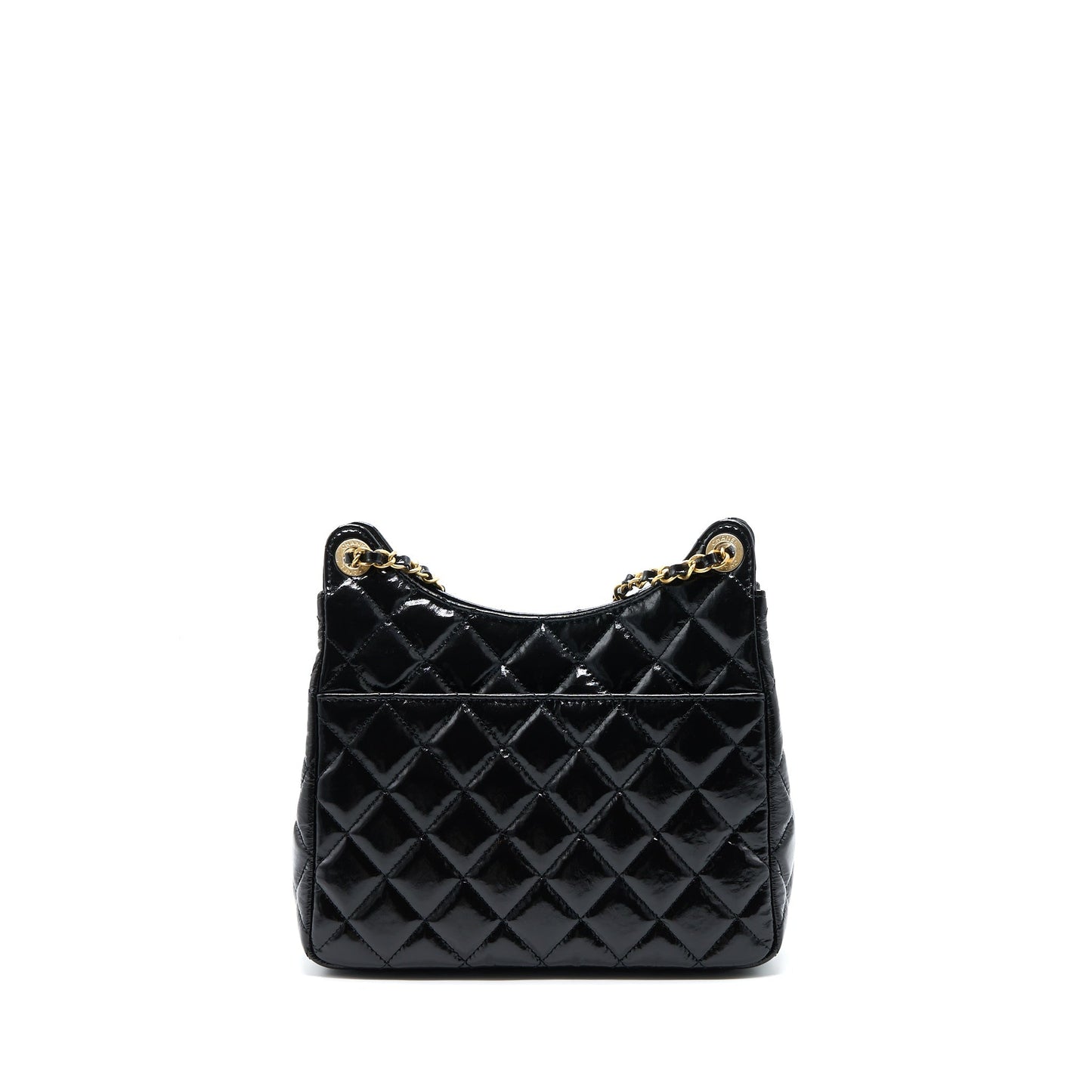 Chanel 23C Hobo Shiny Calfskin Brushed GHW Black Shoulder Bag
