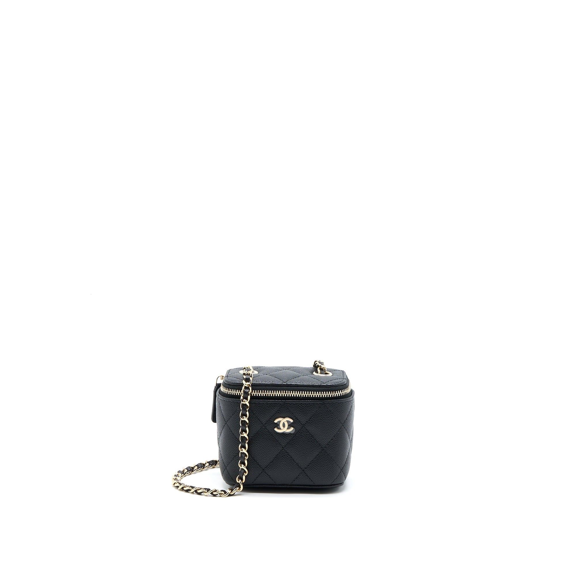 Chanel Square Vanity Caviar LGHW Black Mini Bag