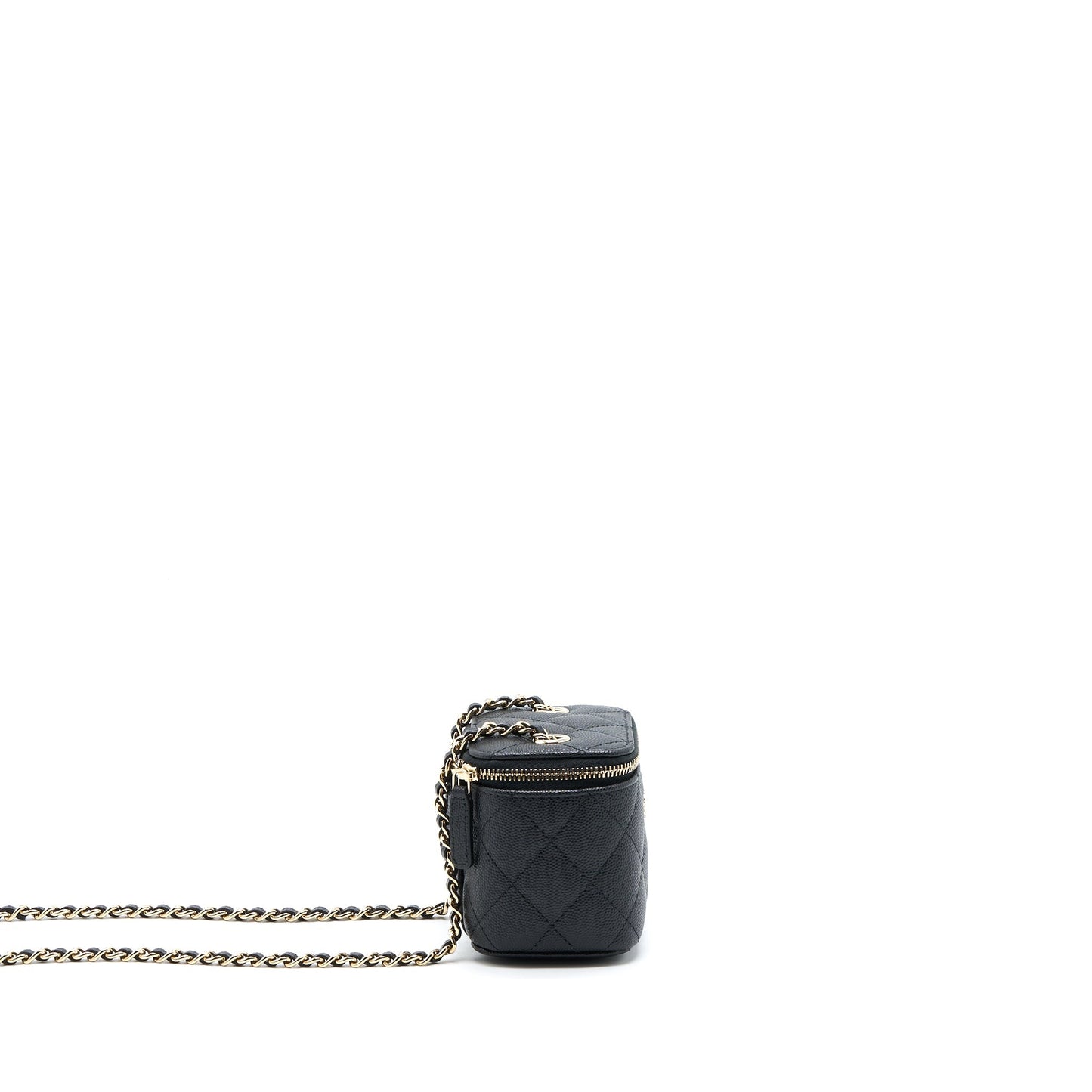 Chanel Square Vanity Caviar LGHW Microchip Black Mini Bag