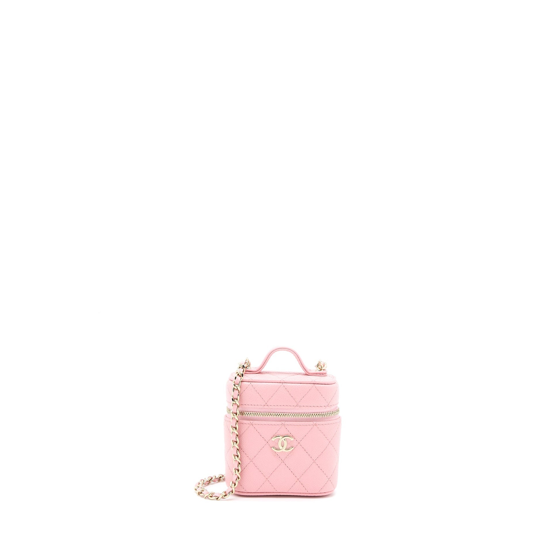 Chanel Top Handle Vanity Caviar LGHW Pink Mini Bag