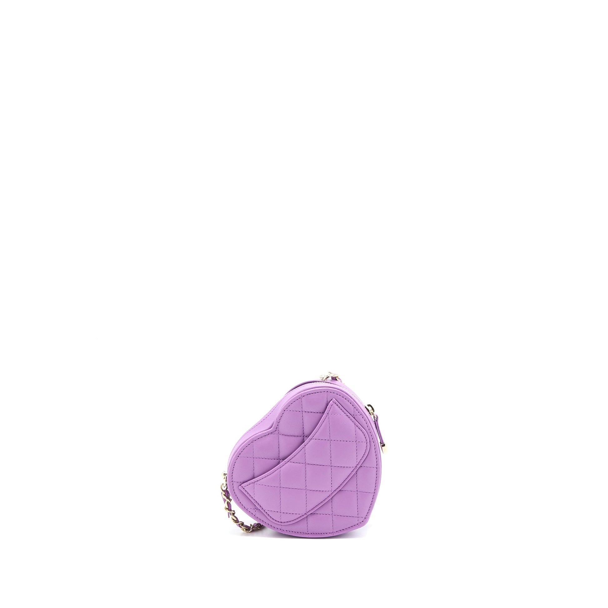 Chanel Heart Lambskin Purple LGHW Small Handbag