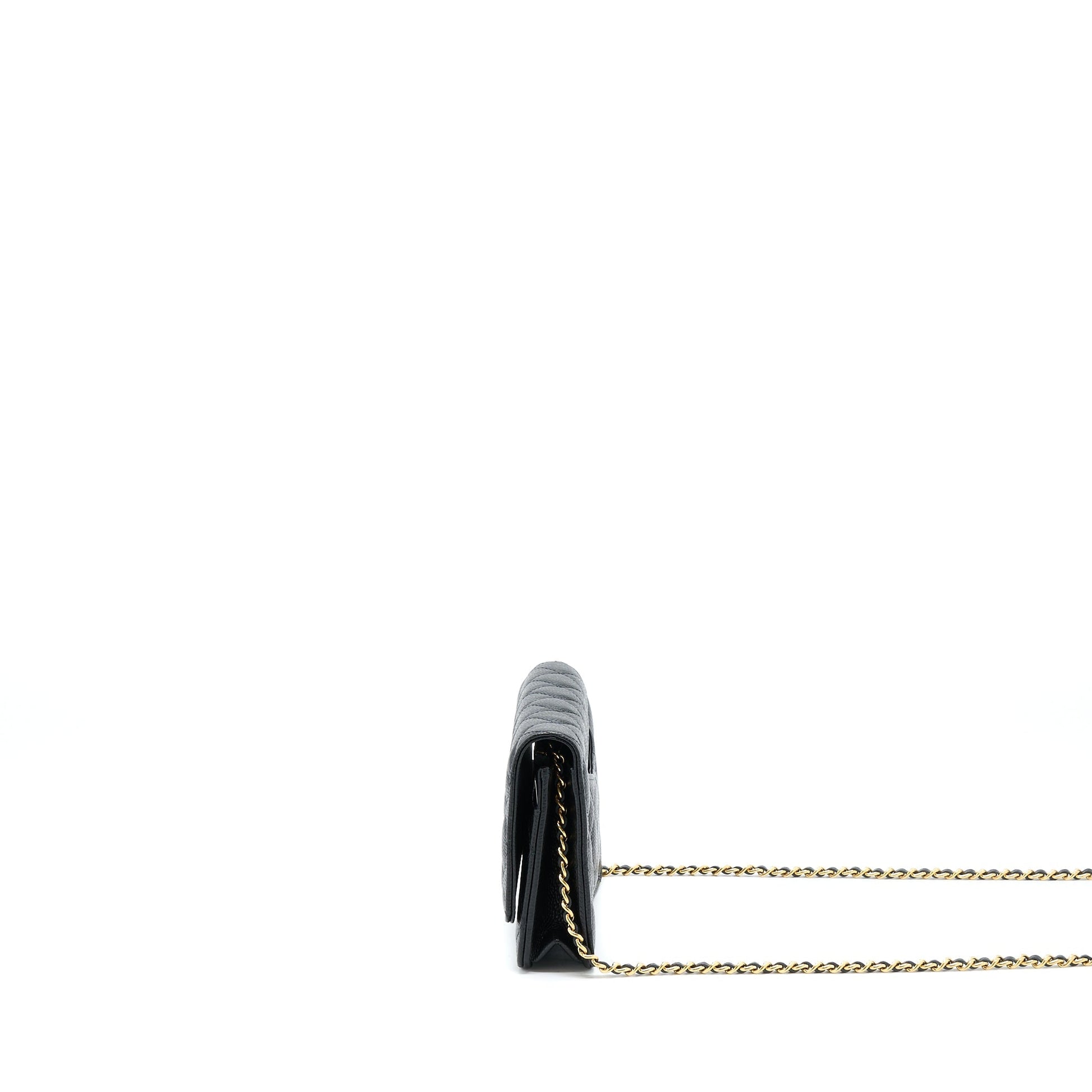 Chanel Classic On Caviar GHW Microchip Black Wallet Case Microchip 4
