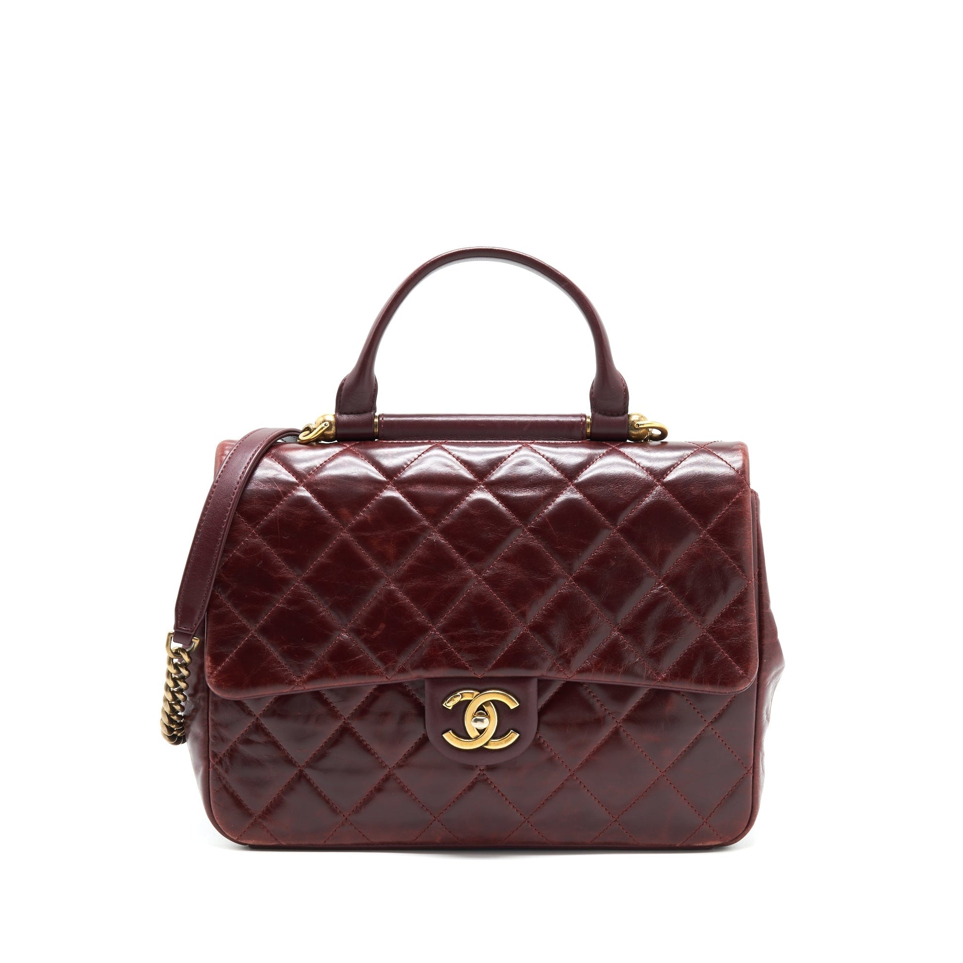 Chanel Quilted Flap Lambskin GHW Red Shoulder Bag