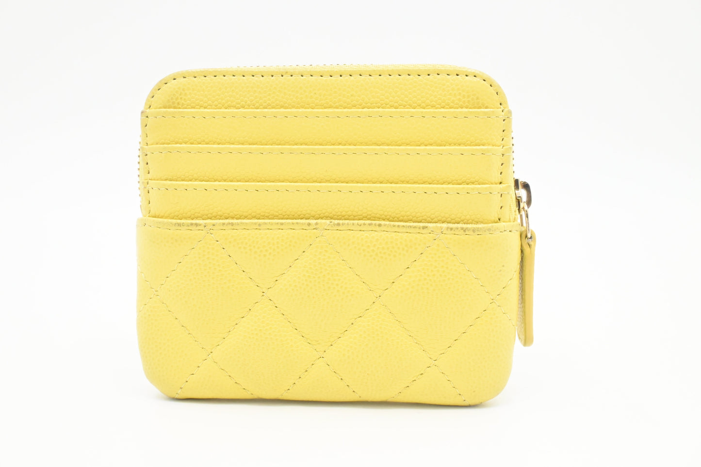 Chanel Card Pastel Yellow Caviar Leather Wallet Case