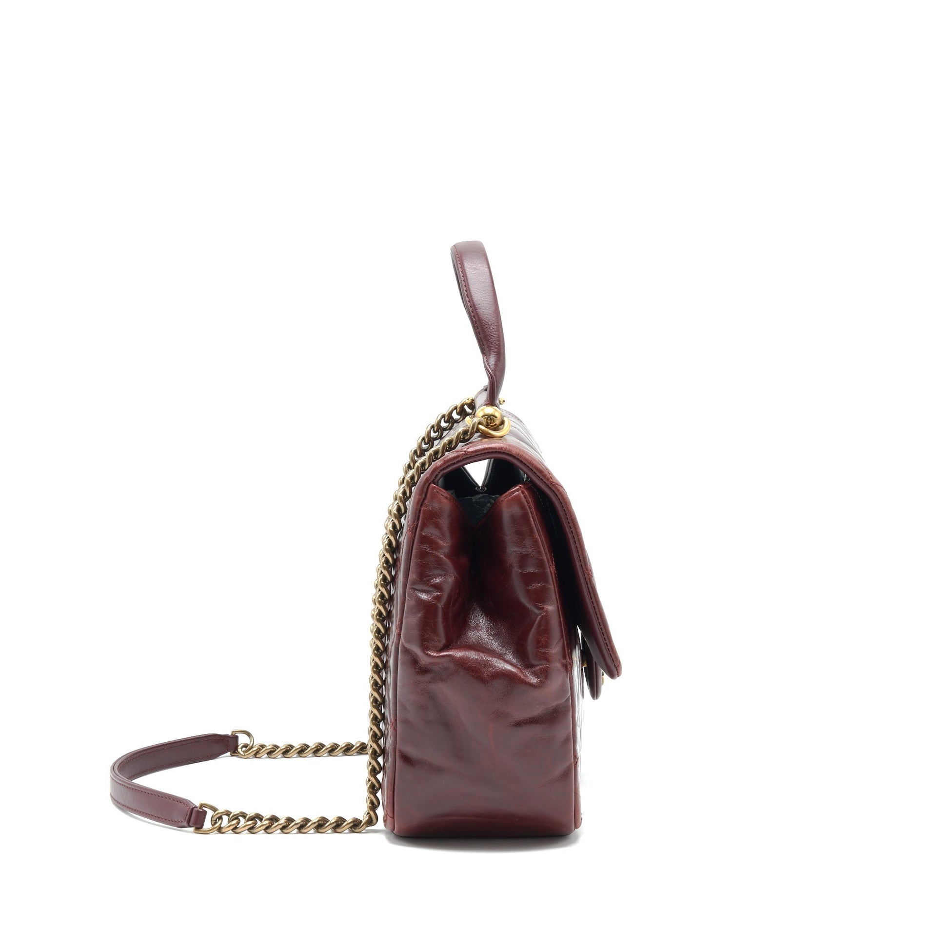 Chanel Quilted Flap Lambskin GHW Red Shoulder Bag