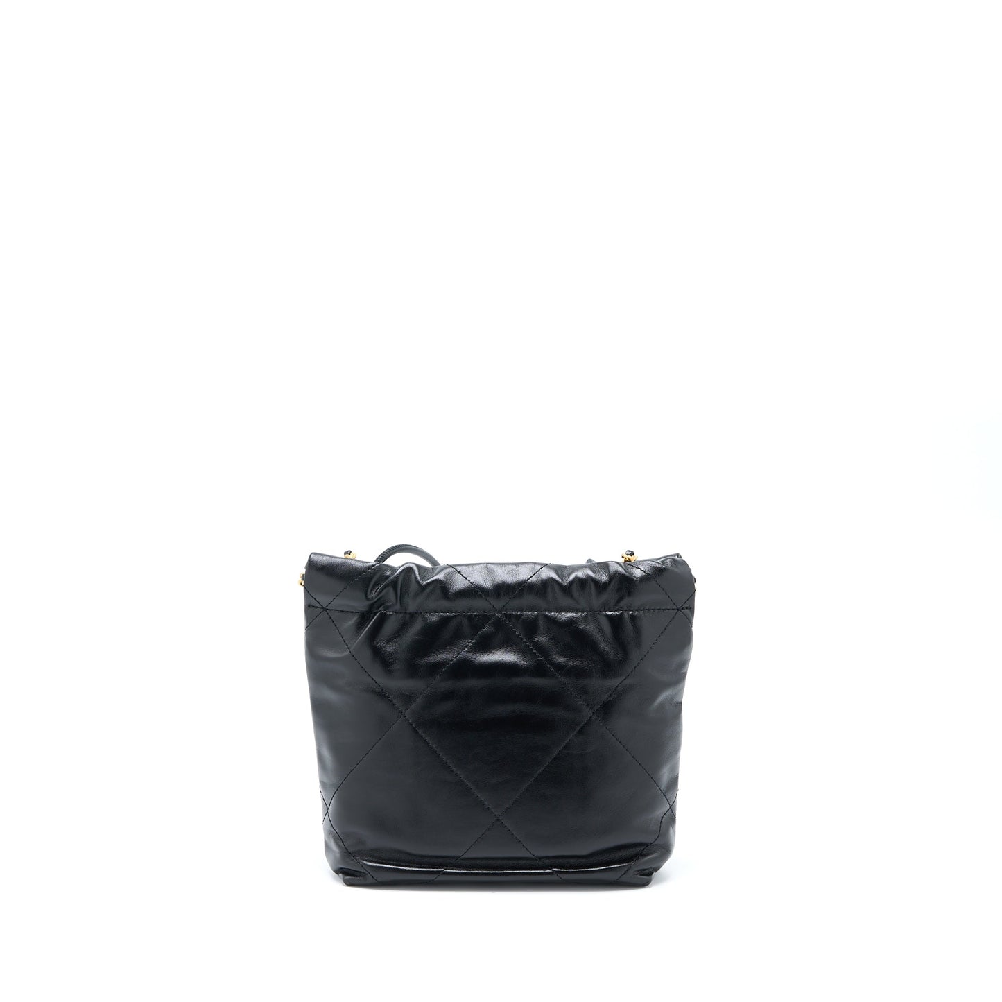 Chanel 22 Shiny Calfskin Brushed GHW Microchip Black Mini Bag