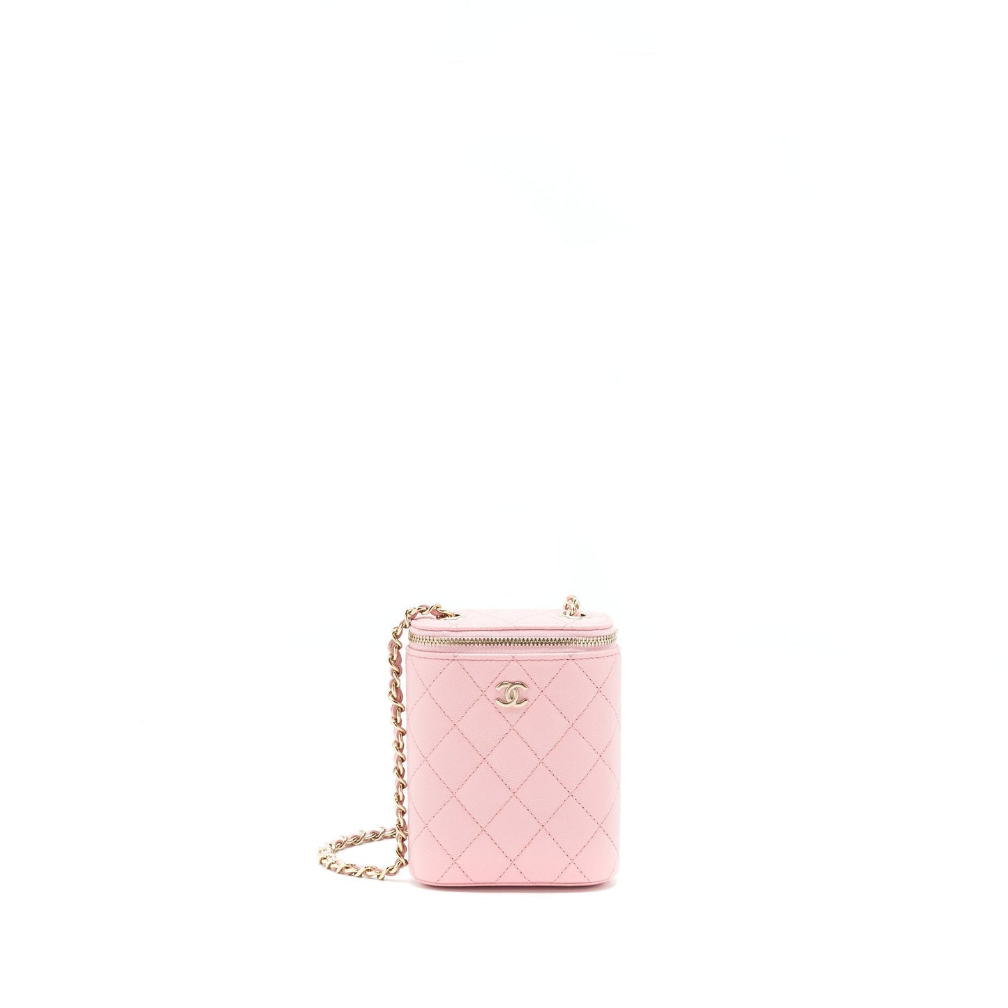 Chanel 22C Vertical Vanity On Caviar Sakura Pink Handbag