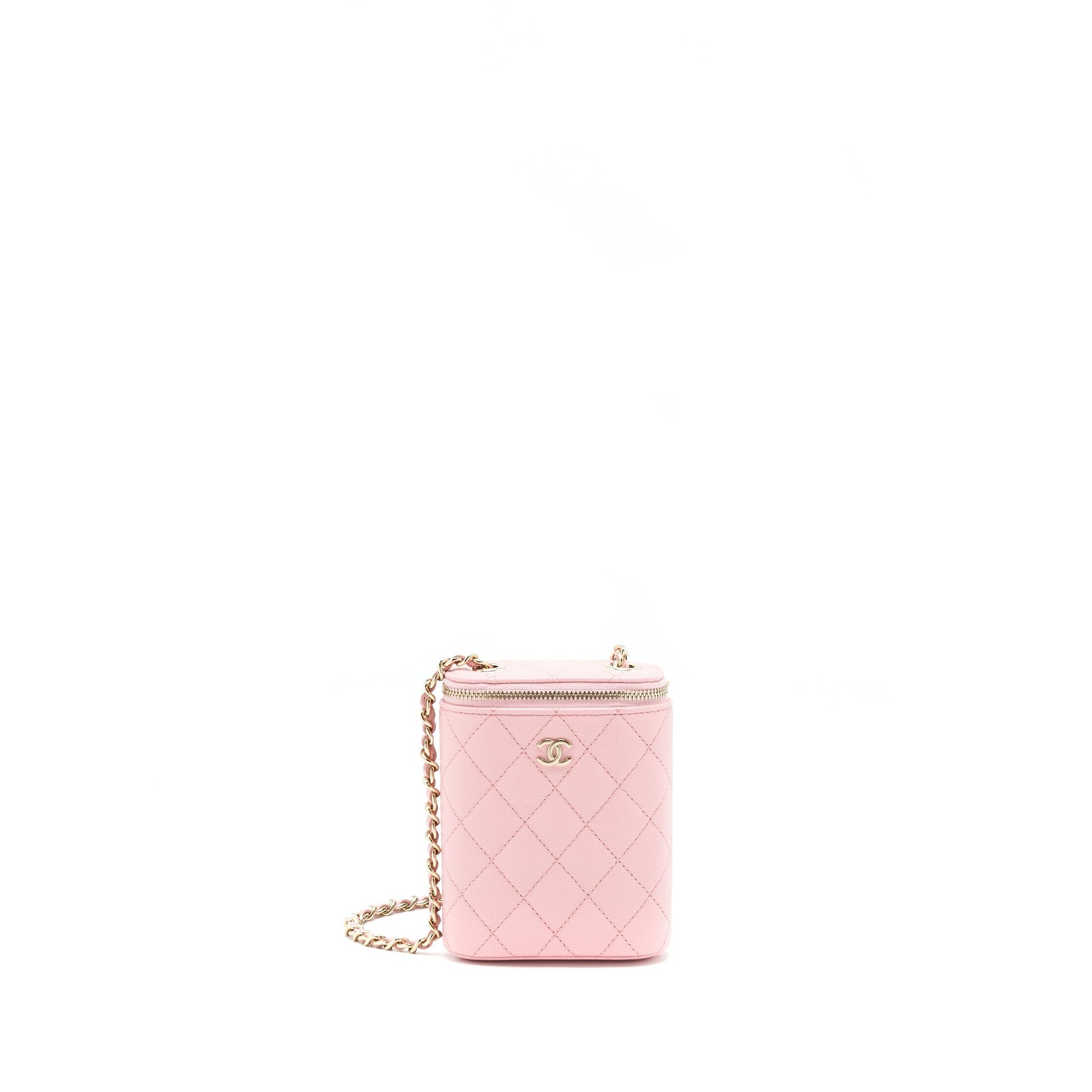 Chanel 22C Vertical Vanity On Caviar Sakura Pink Handbag