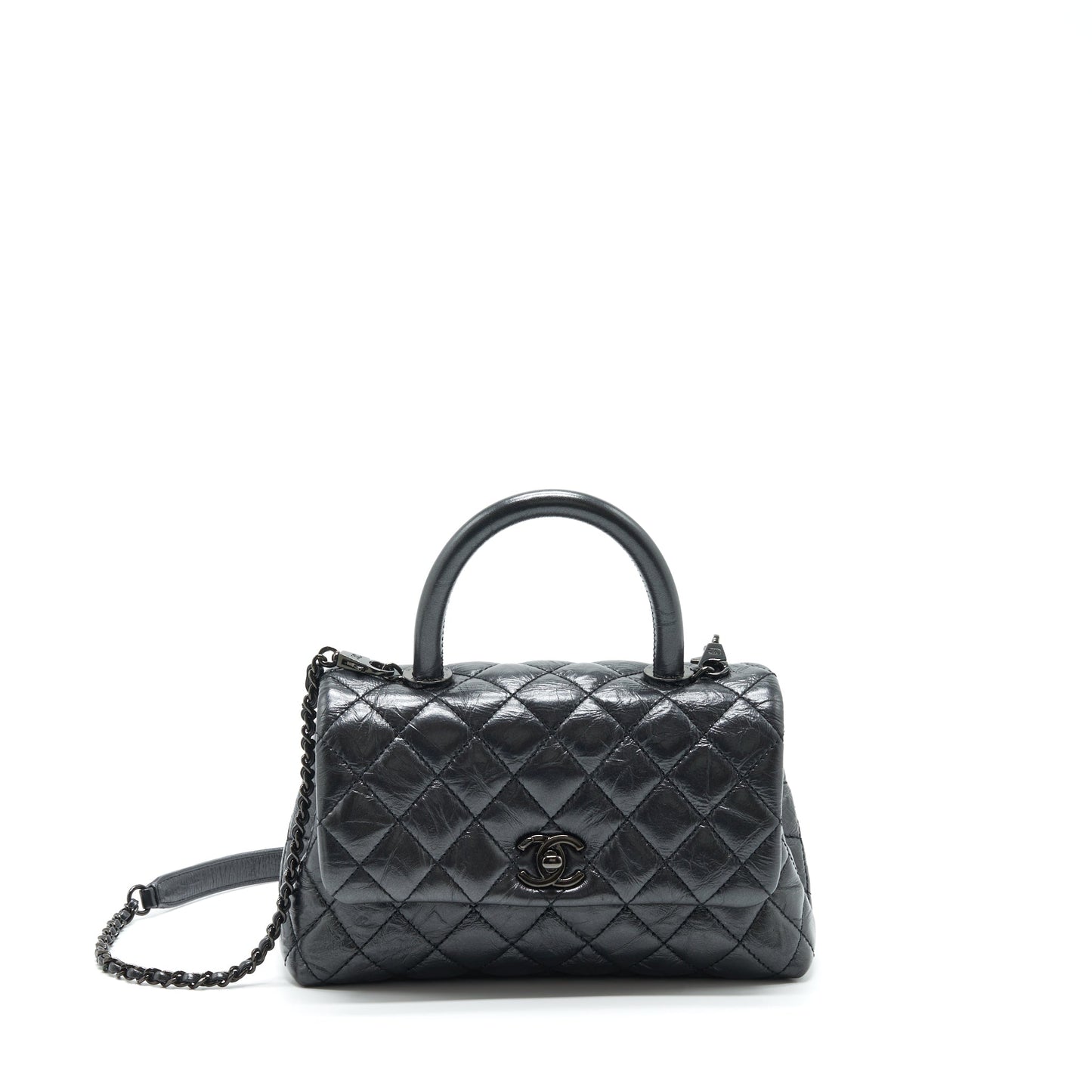 Chanel Coco Handle Aged Calfskin So Hardware Black Small Handbag