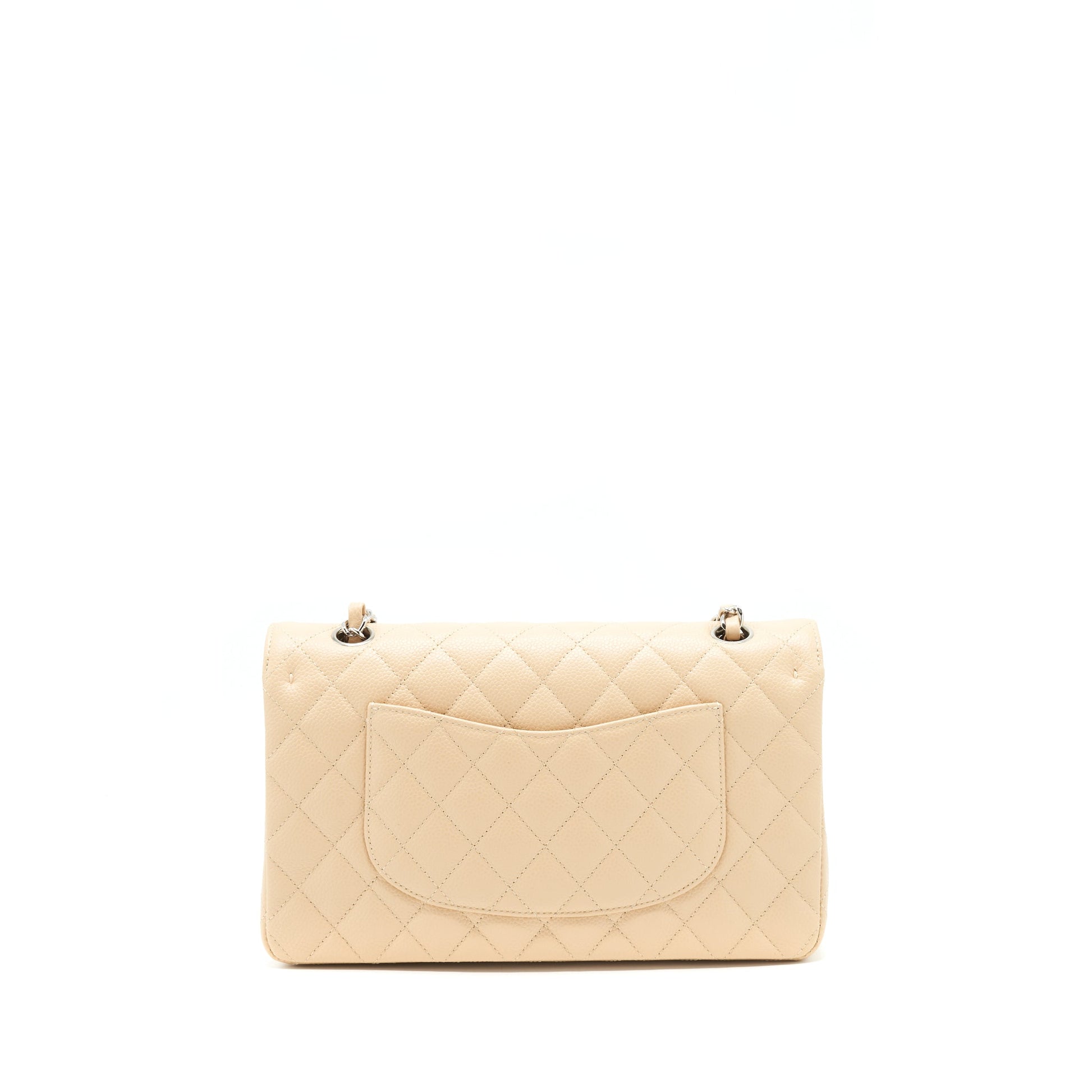Chanel Classic Double Flap Caviar SHW Beige Shoulder Bag