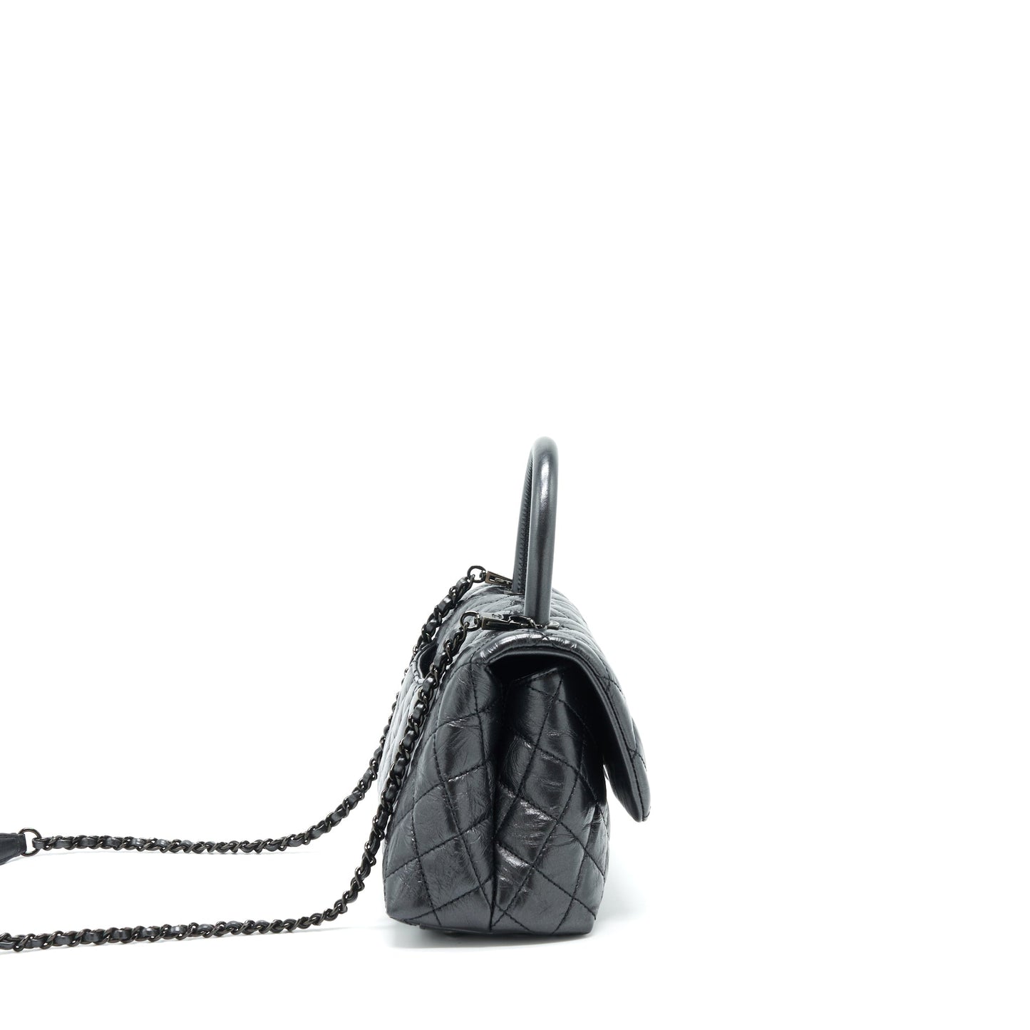 Chanel Coco Handle Aged Calfskin So Hardware Black Small Handbag