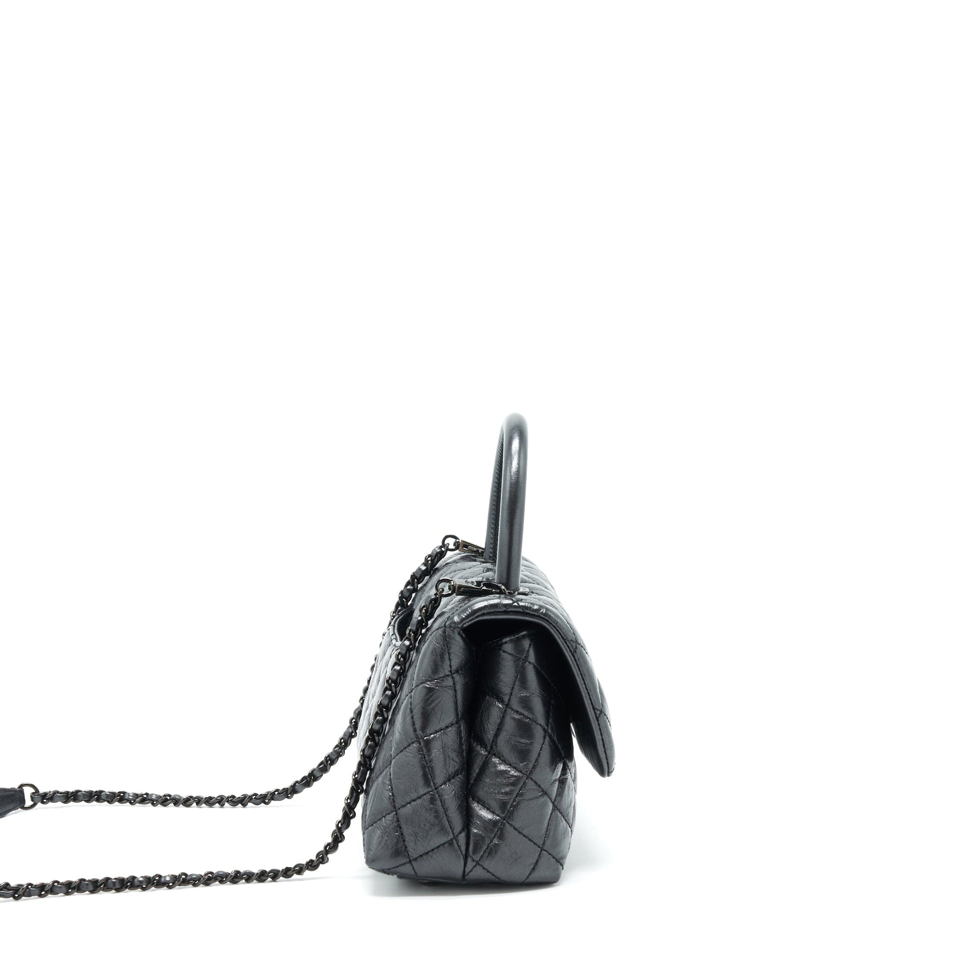 Chanel Coco Handle Aged Calfskin So Hardware Black Small Handbag