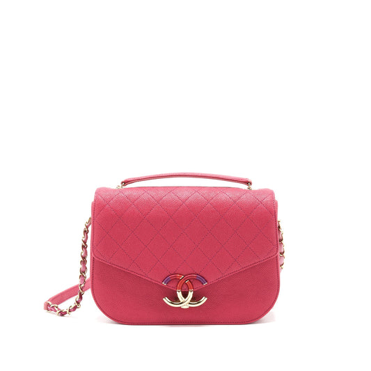 Chanel Messenger Caviar GHW Red Crossbody Bag