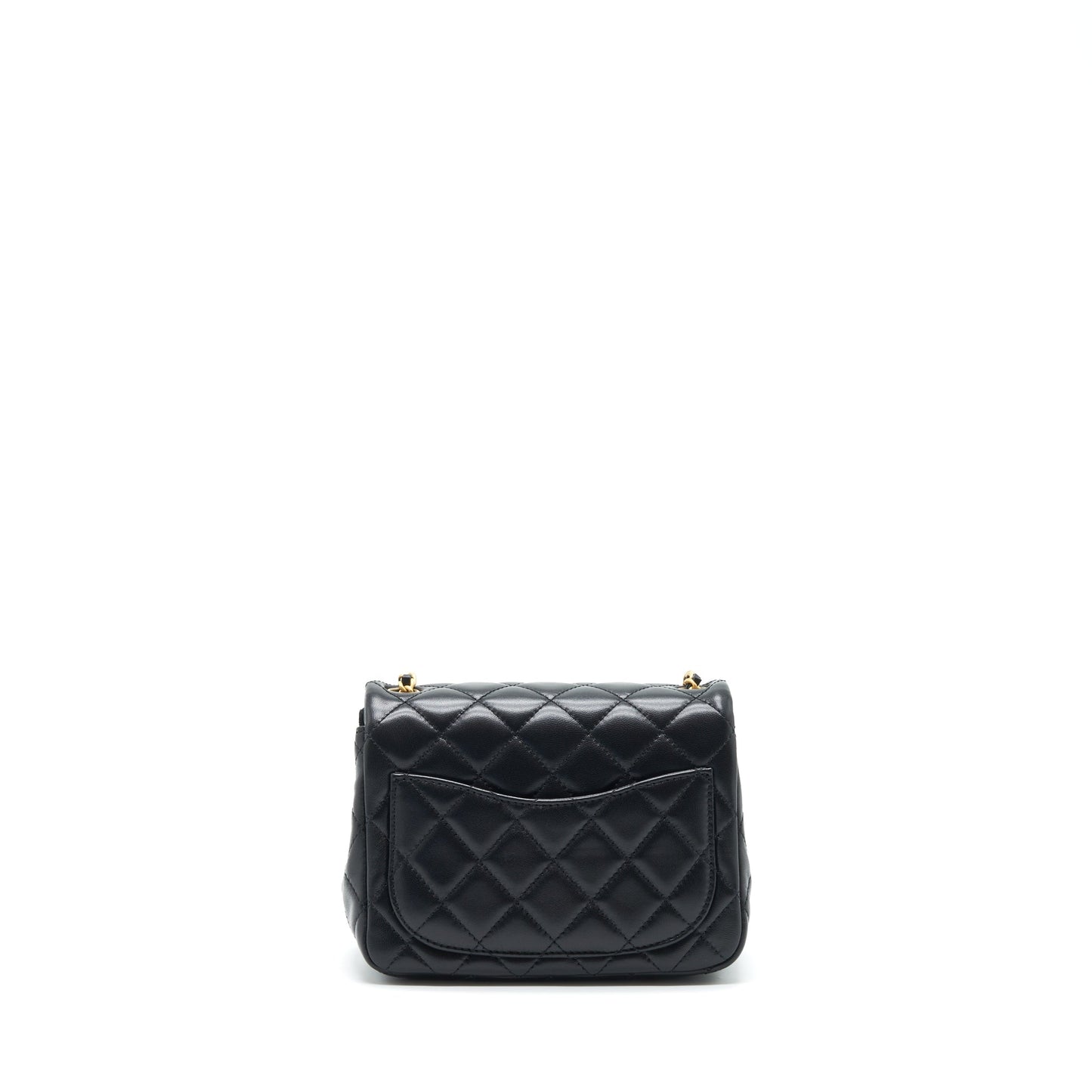 Chanel 22S Pearl Crush Square Flap Lambskin Black Shoulder Bag