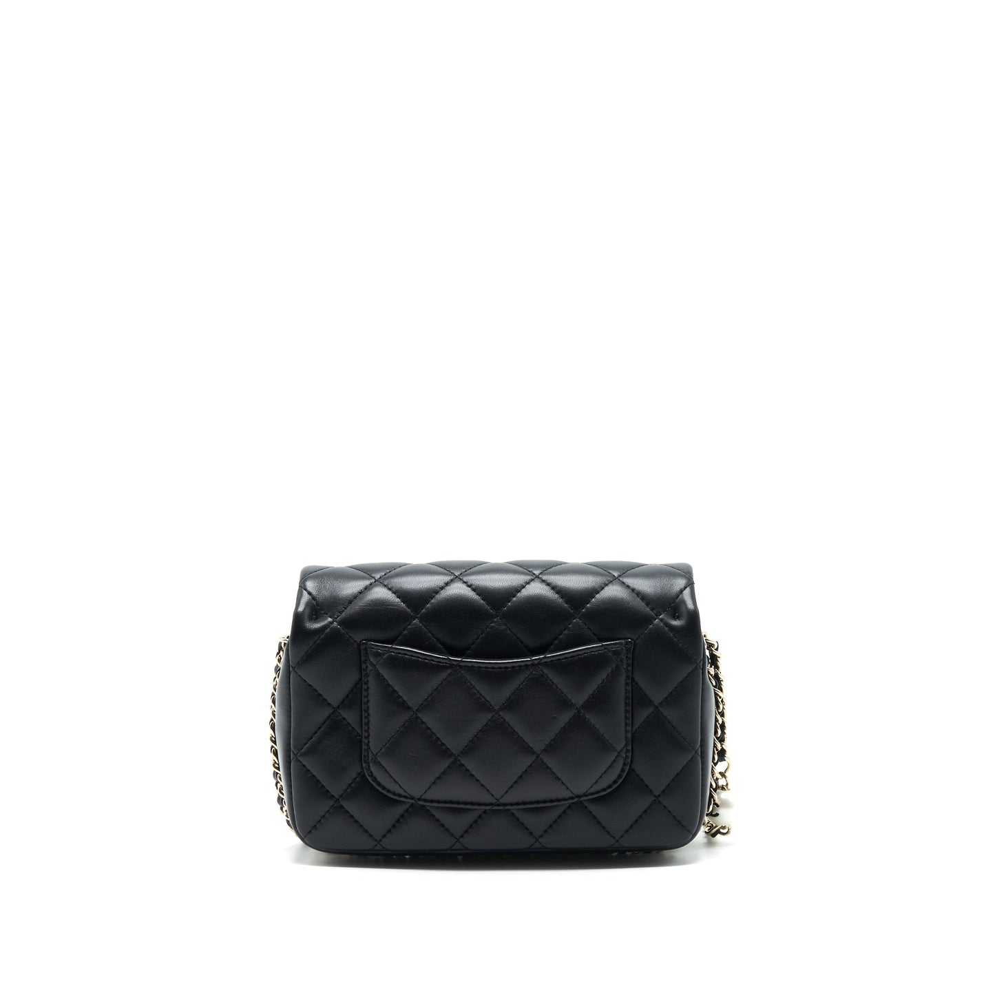 Chanel Pearl Flap Quilted Grained Lambskin LGHW Black Shoulder Bag