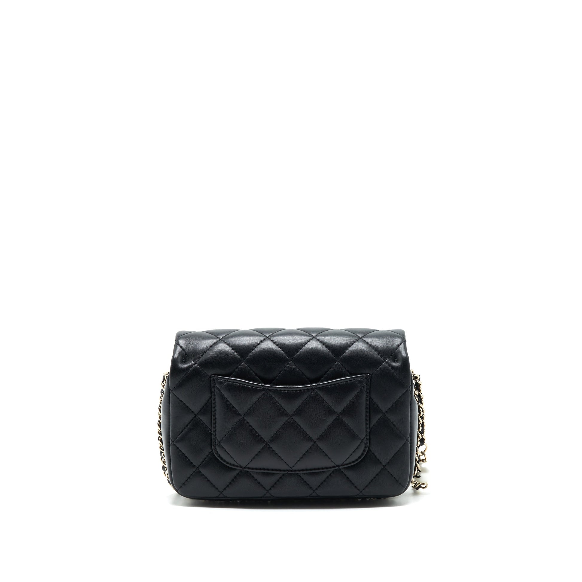 Chanel Pearl Flap Quilted Grained Lambskin LGHW Black Shoulder Bag
